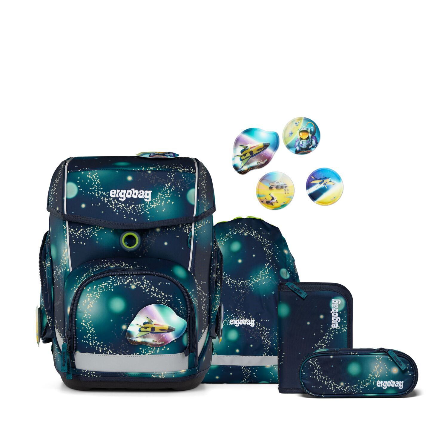 ergobag cubo GALAXY GLOW 5-teiliges Schulrucksack-Set 2025 RaumfahrBär ergobag cubo GALAXY GLOW 5-teiliges Schulrucksack-Set 2025 RaumfahrBär