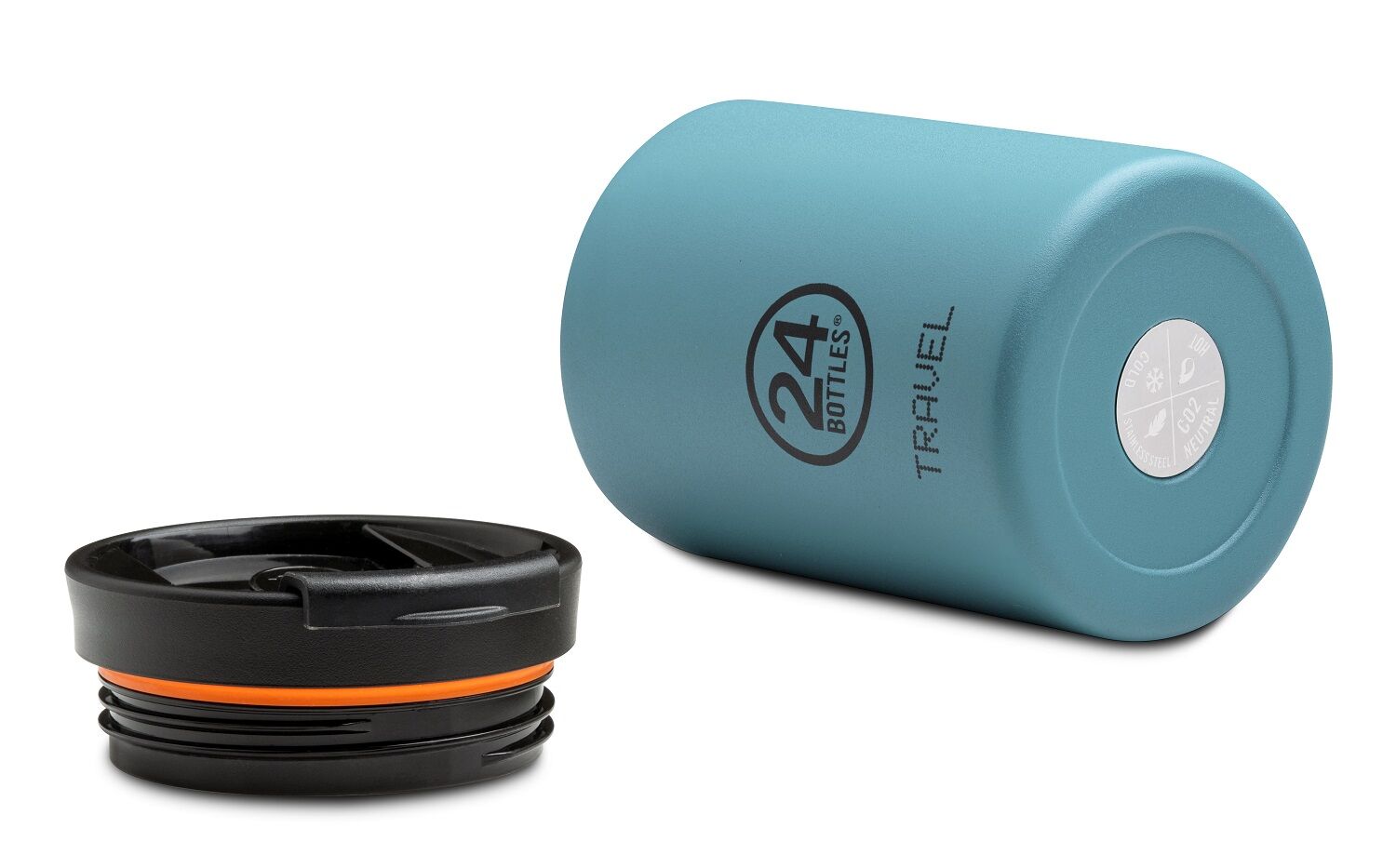 24Bottles® Travel Tumbler Snack Pot 350ml mit Fill&Go Lid Powder Blue