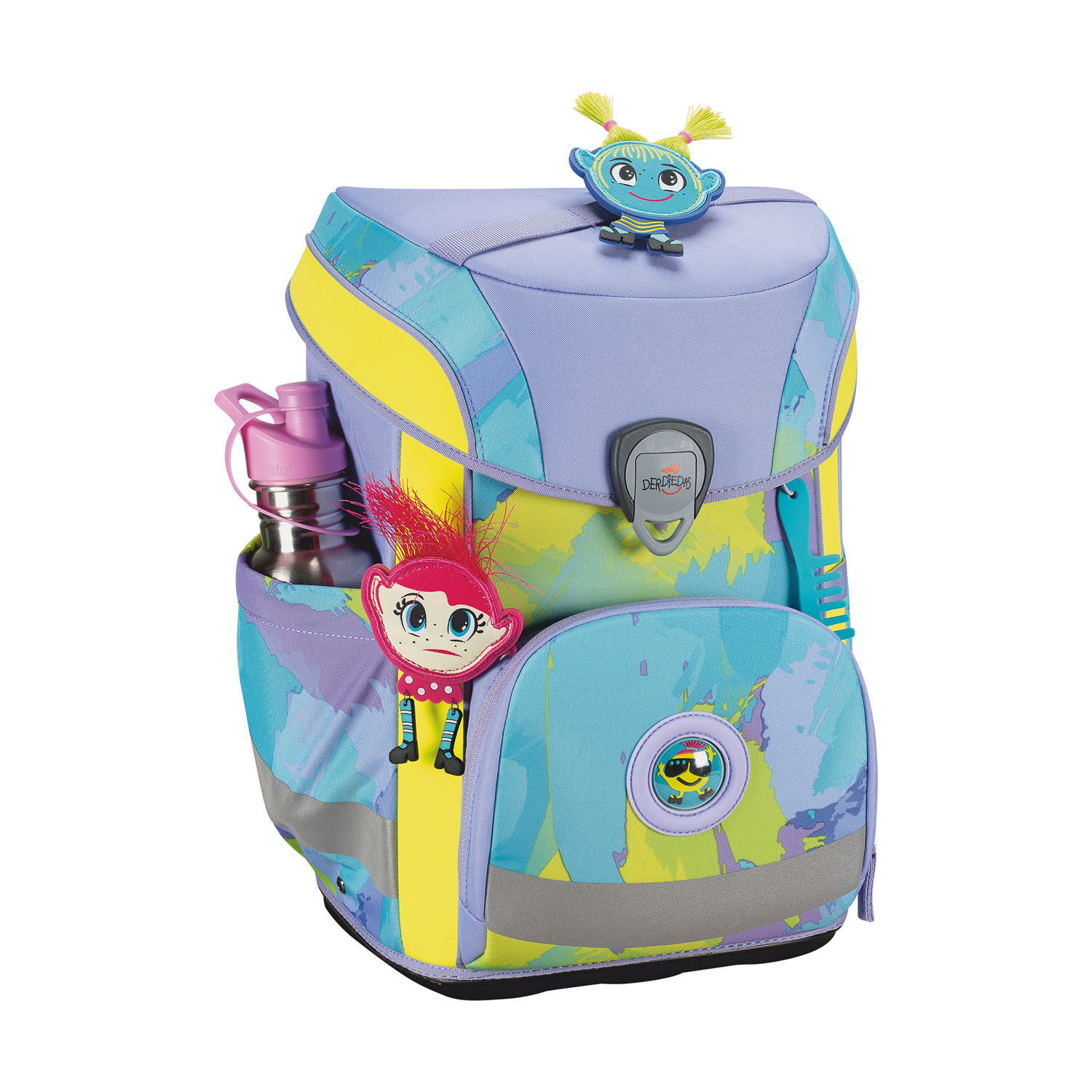 DerDieDas ErgoFlex EASY Schulrucksack-Set 5-teilig mit Sportbeutel Hippie Hair