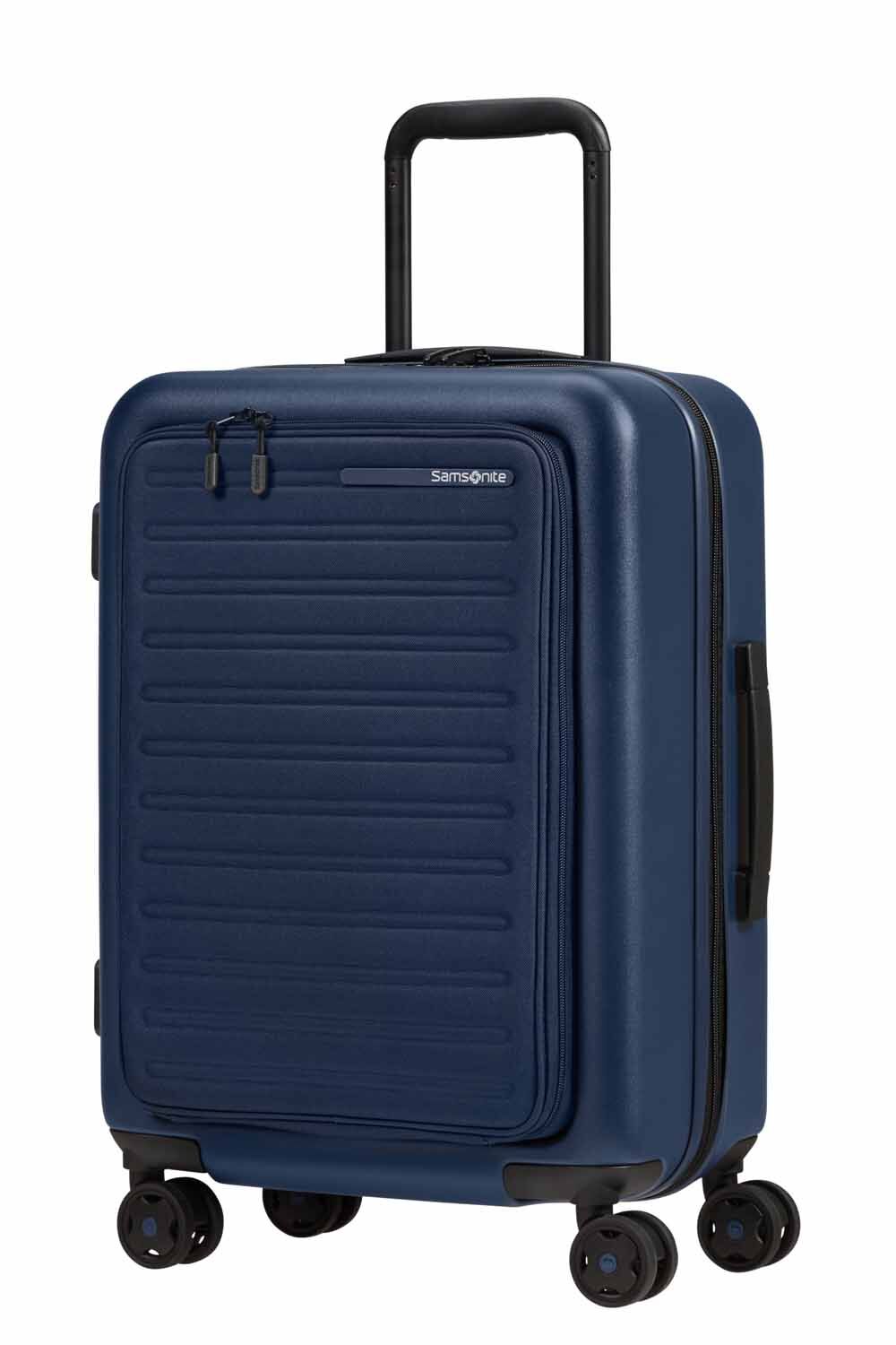 Samsonite Stackd Trolley mit Vortasche, 4 Rollen & erweiterbar + GRATIS HOTELGUTSCHEIN Navy