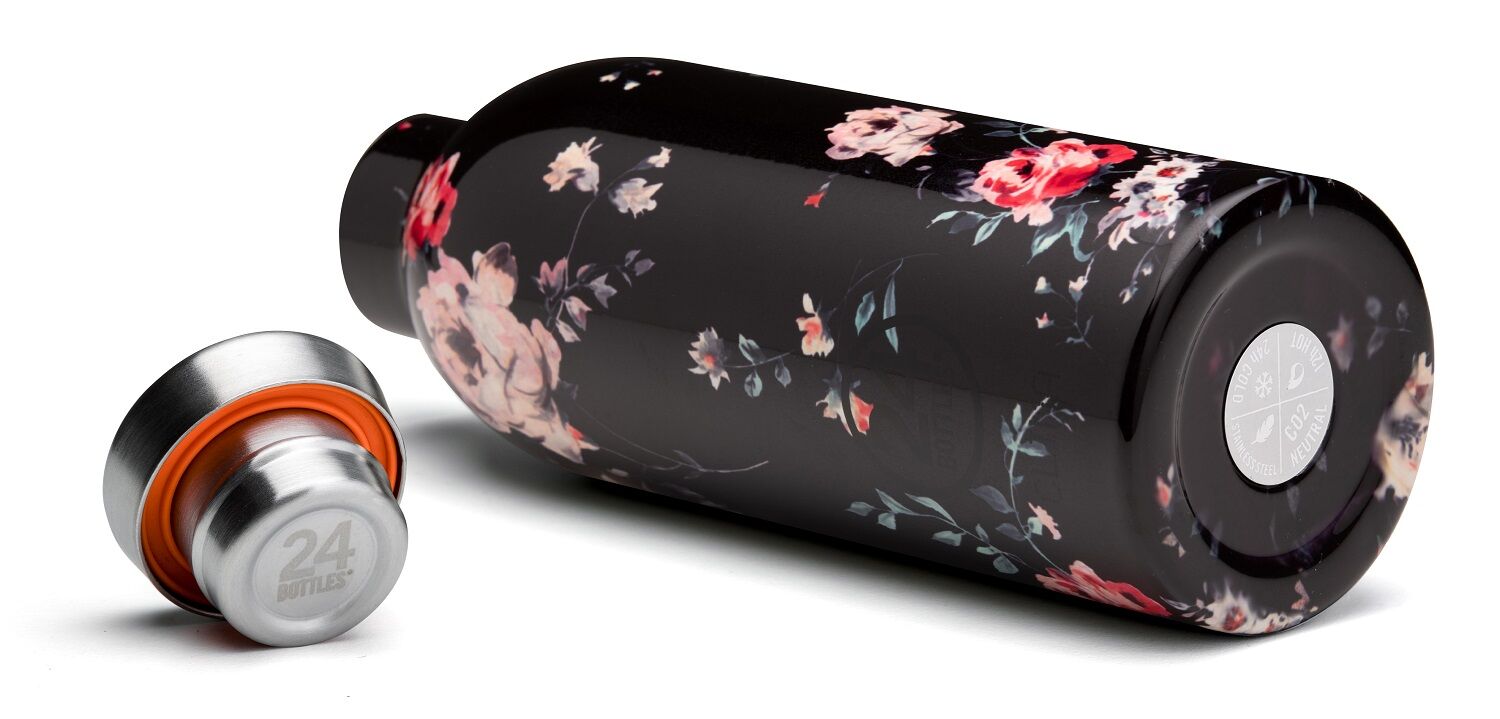 24Bottles® Clima Bottle Floral 330ml Ebony Rose 24Bottles® Clima Bottle Floral 330ml Ebony Rose
