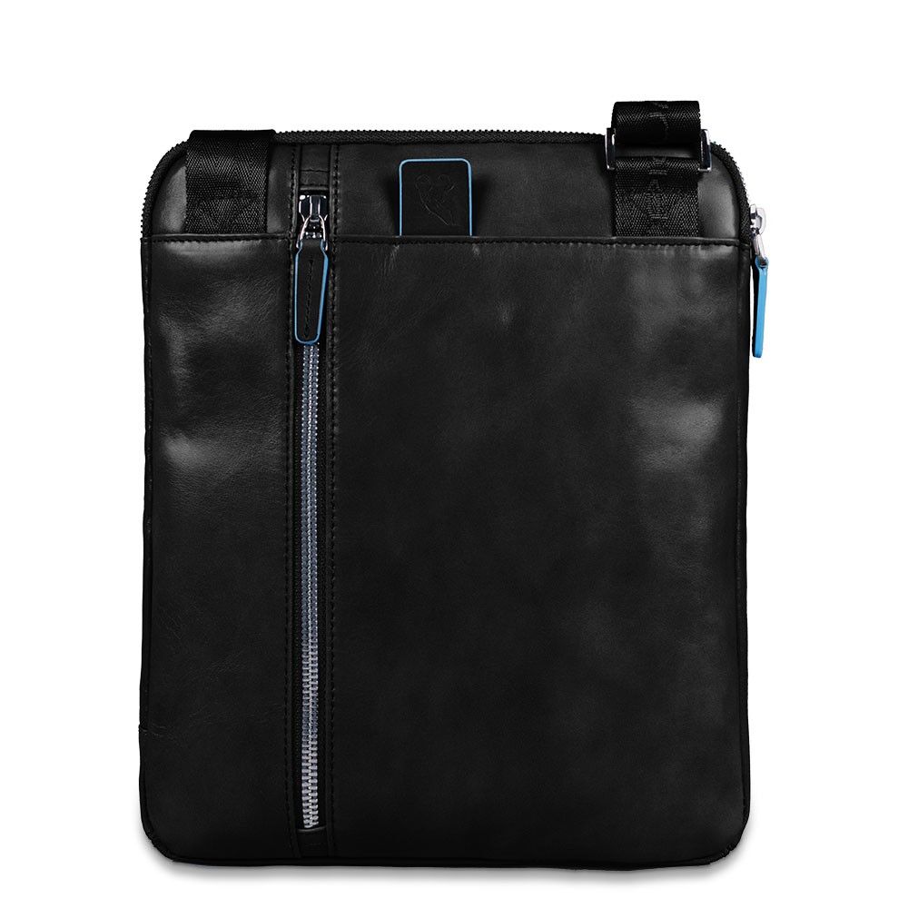 Piquadro Blue Square Umhängetasche mit doppelter Vortasche Schwarz Piquadro Blue Square Umhängetasche mit doppelter Vortasche Schwarz