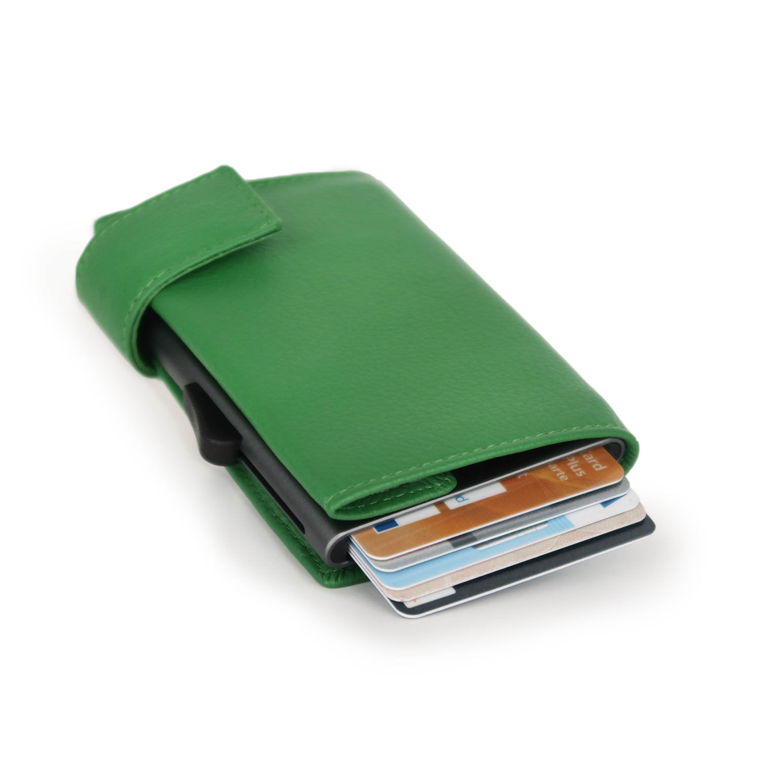 SecWal Matrix Kartenetui mit Münzfach Reißverschluss Grün
