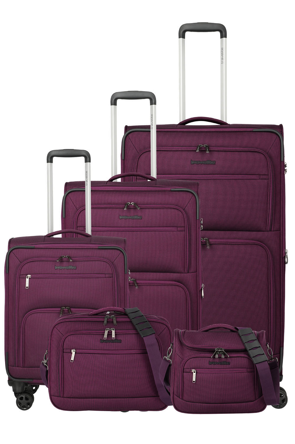 Travelite CUBIS 5-tlg. Koffer-Set,  Berry