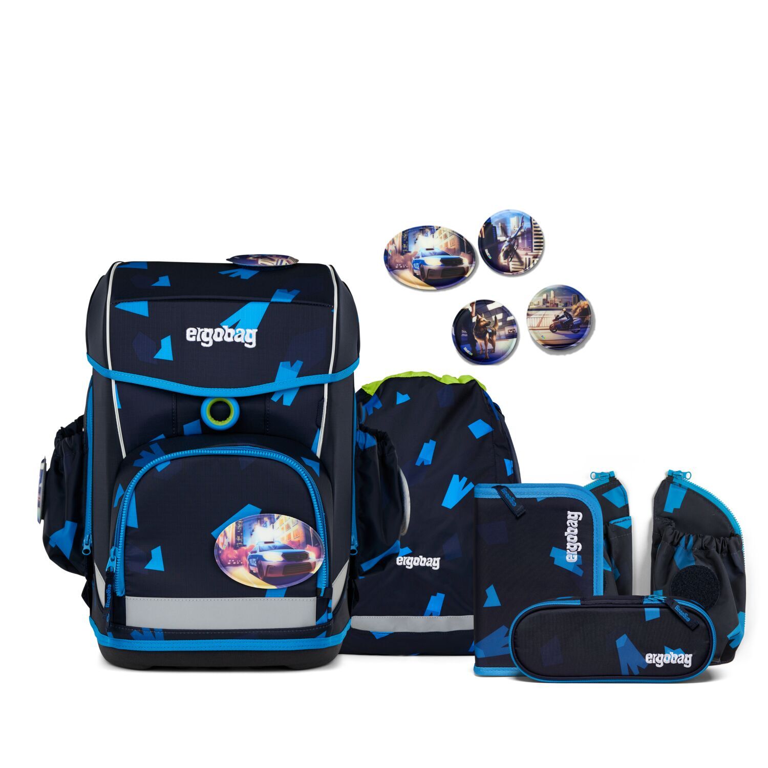 ergobag cubo light 6-teiliges Schulrucksack-Set 2025 VerfolgBärjagd