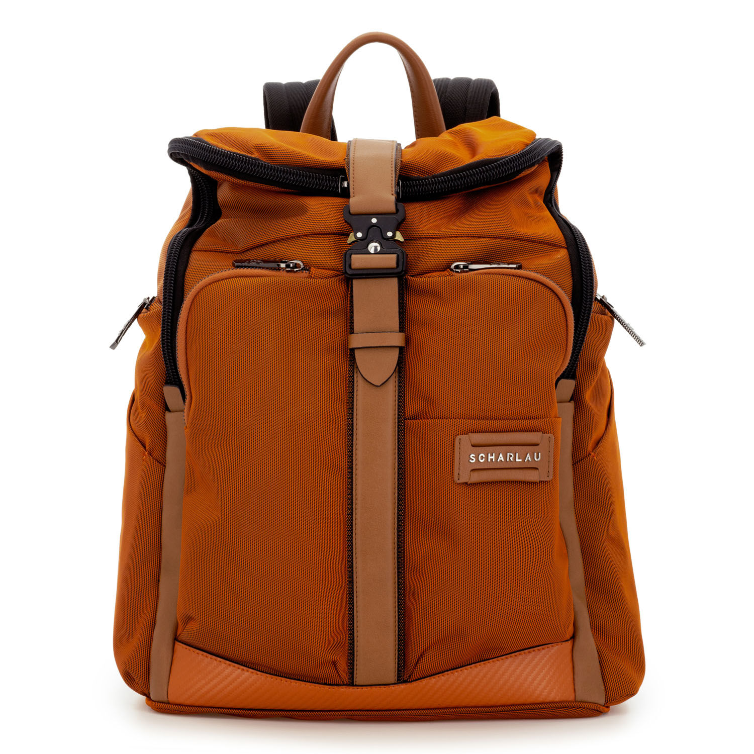 SCHARLAU First Class Vin Fiz Flyer Backpack mit 15,6" Laptopfach Orange