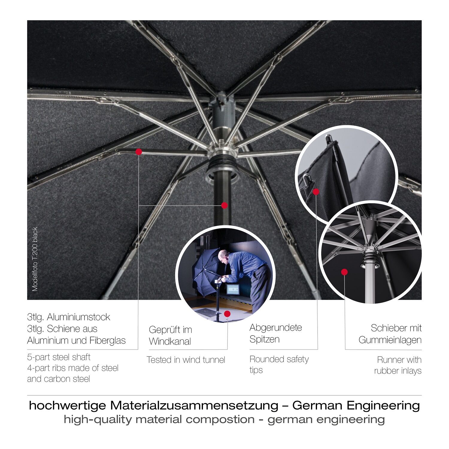 Knirps T.200 Medium Duomatic Automatischer Reflective Taschenschirm Solid /// Knirps T.200 Medium Duomatic Automatischer Reflective Taschenschirm Solid ///
