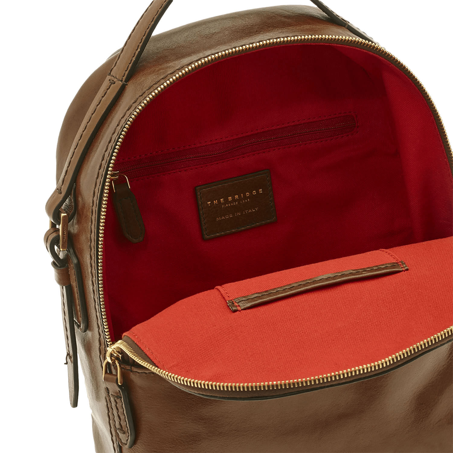 The Bridge Pearldistrict Leder-Rucksack 26 cm Braun/Gold