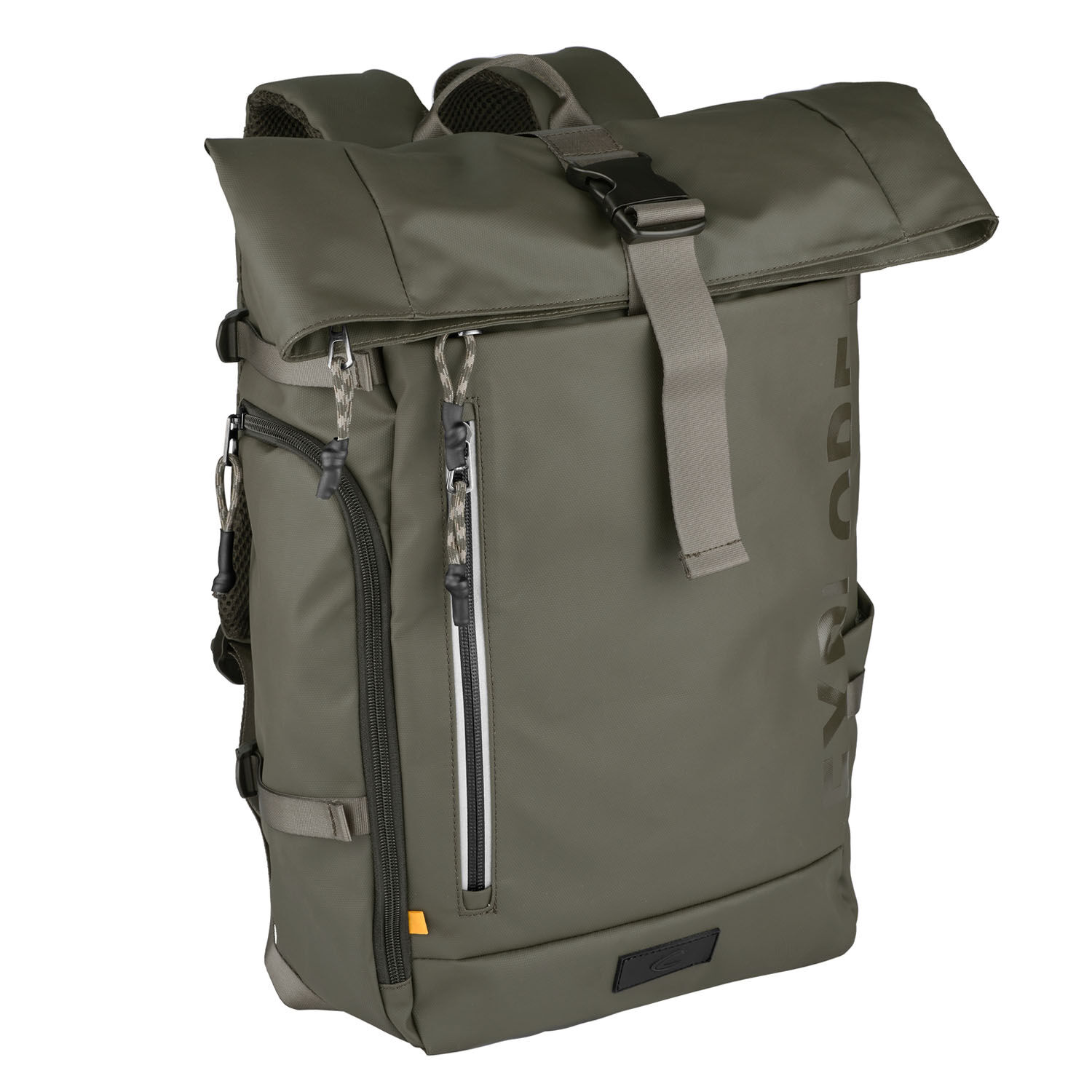 Camel Active Explore Rolltop Rucksack aus recyceltem Nylon Khaki