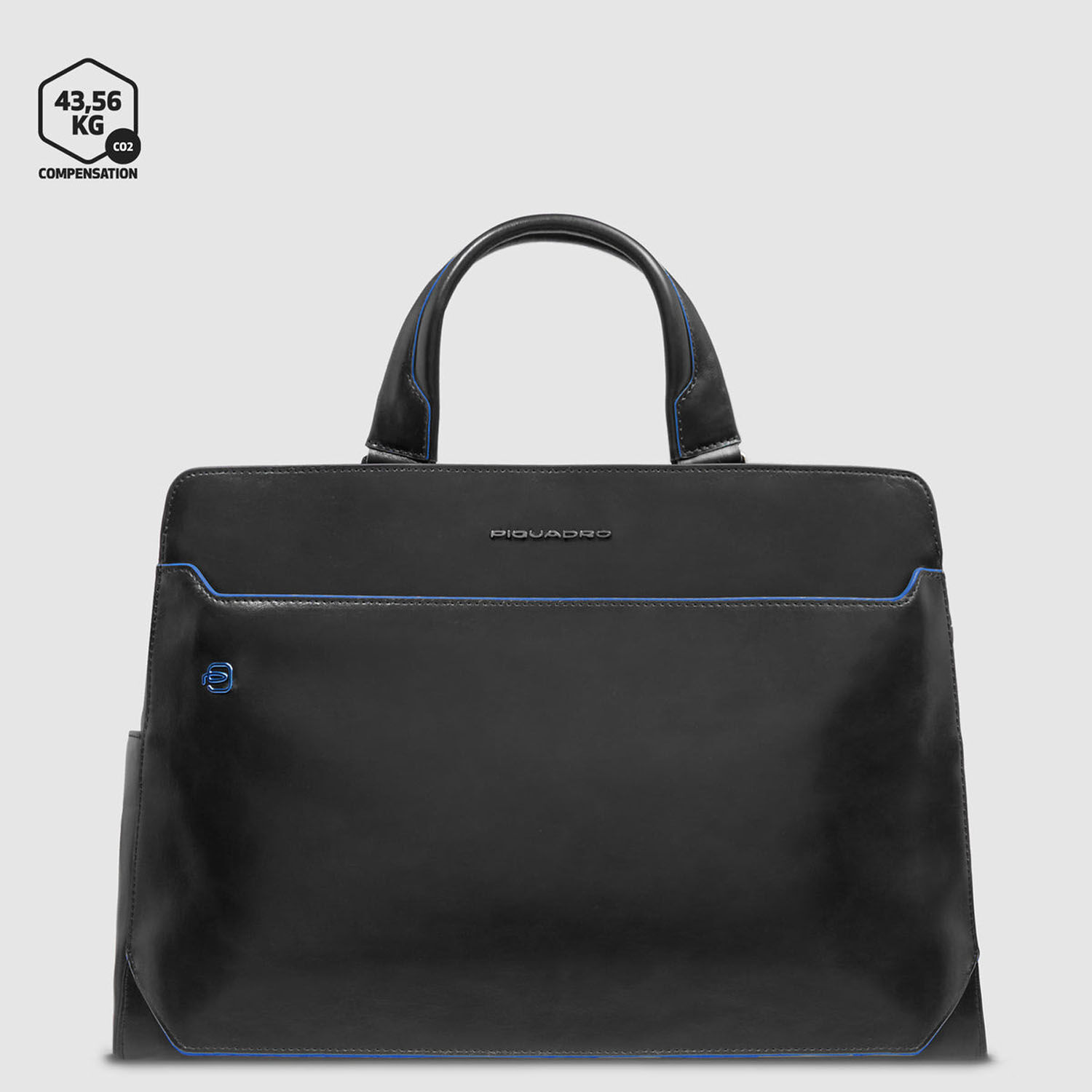 Piquadro Blue Square Leder-Laptoptasche 15,6" Schwarz