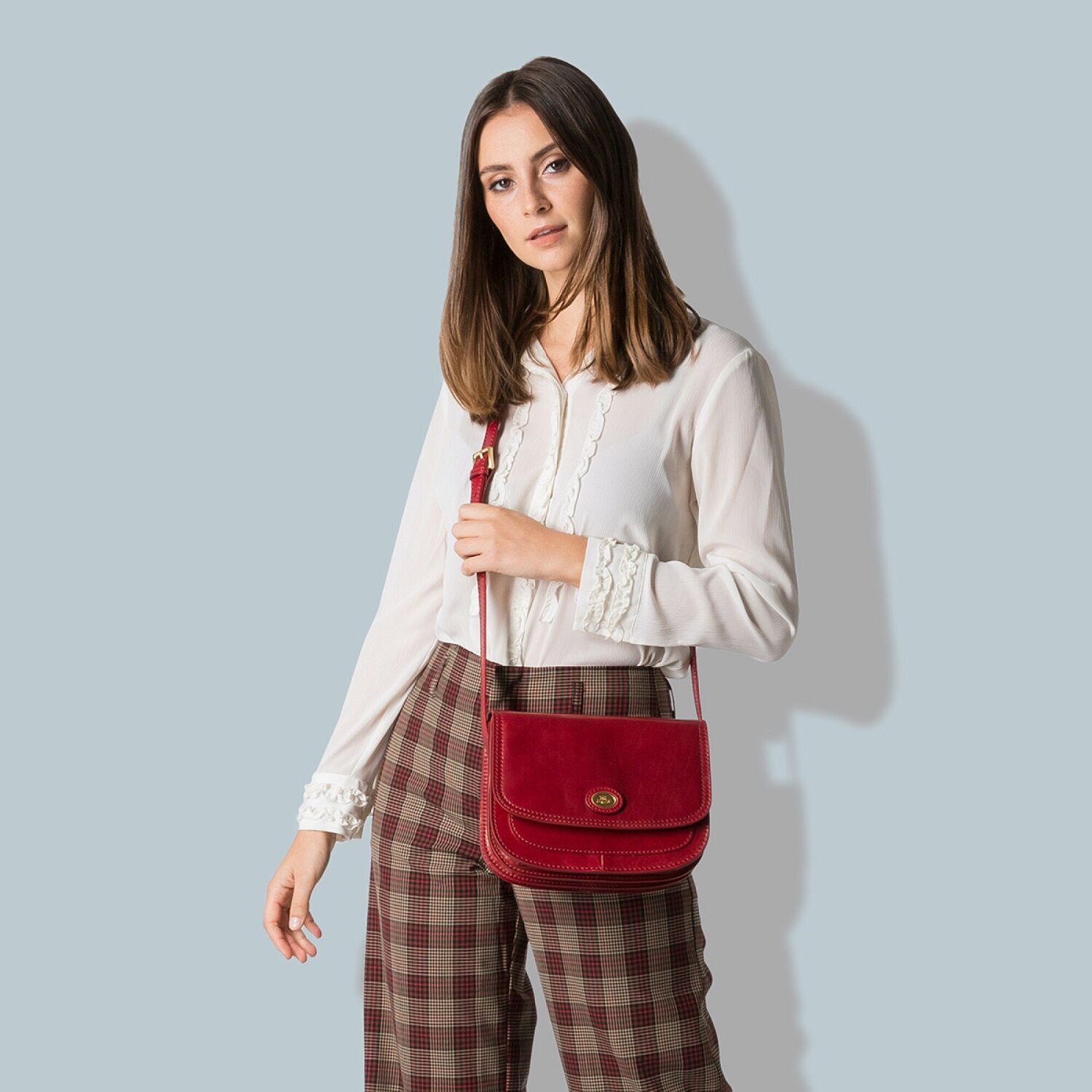 The Bridge Story Donna Schultertasche 24cm Ribes-Rot/Gold The Bridge Story Donna Schultertasche 24cm Ribes-Rot/Gold