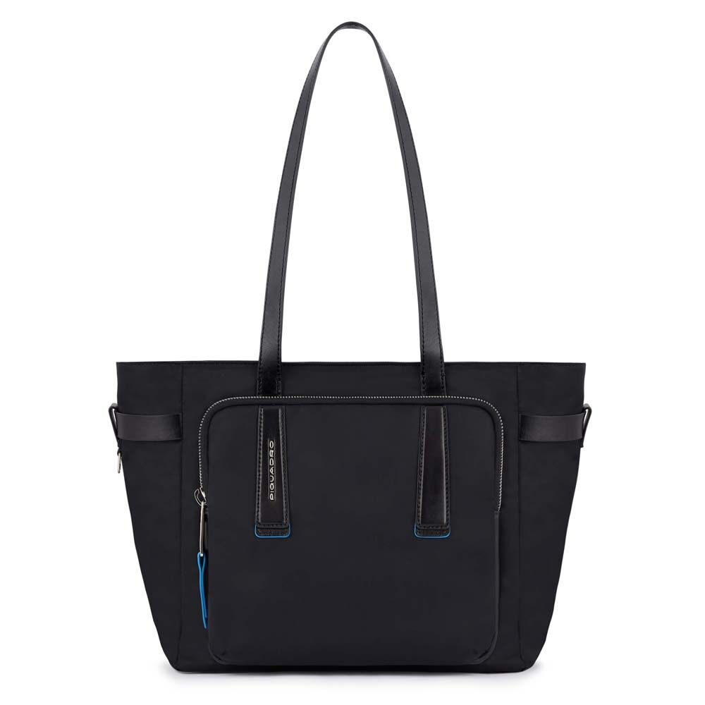 Piquadro PQ-RY Damenlaptoptasche 13" aus rezykliertem Stoff Schwarz