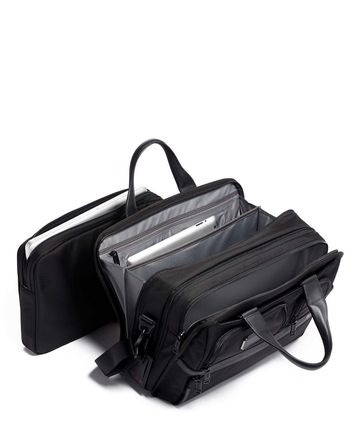 Tumi Alpha 3 Organizer-Laptop-Aktentasche aus Ballistic Nylon, erweiterbar + GRATIS HOTELGUTSCHEIN black