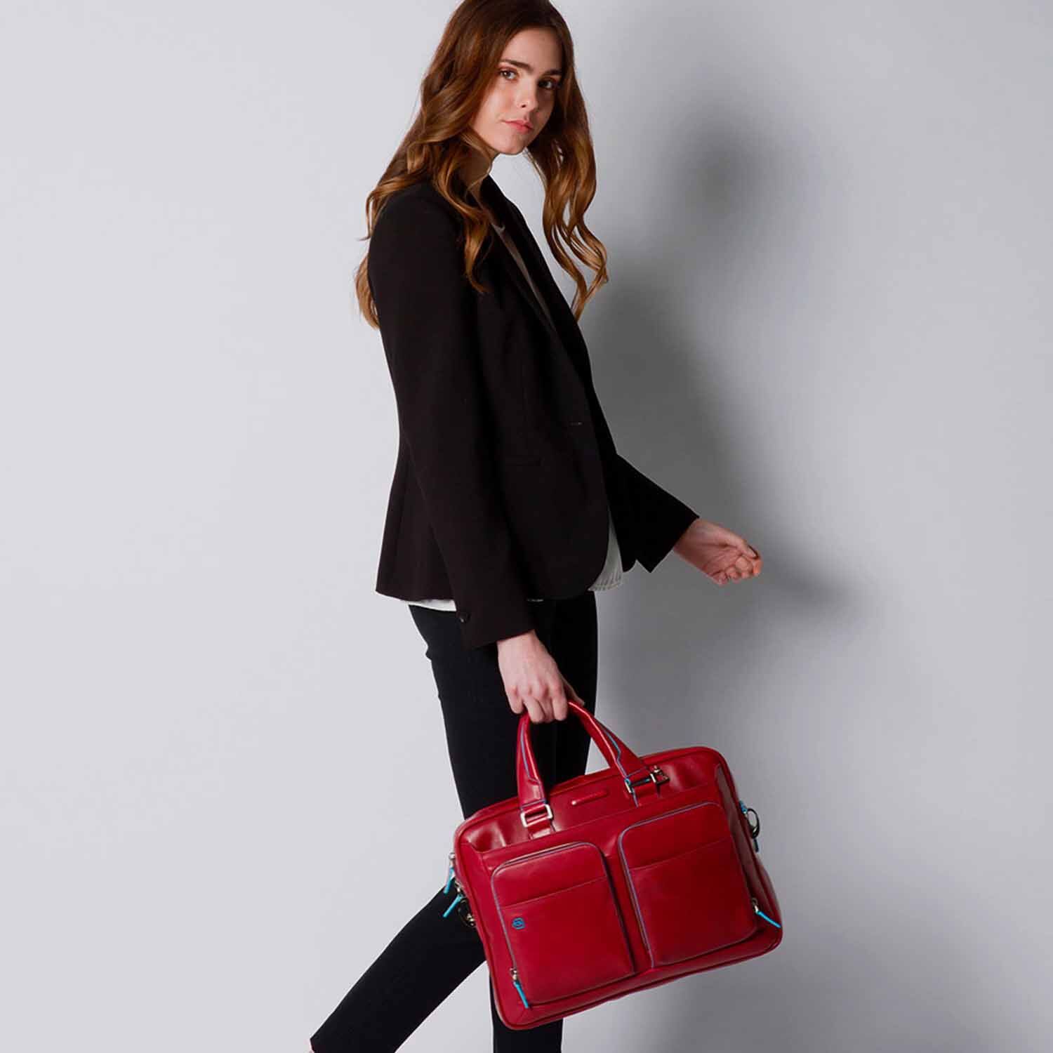 Piquadro Blue Square Schmale Laptoptasche mit Laptofach 14" blu blu Piquadro Blue Square Schmale Laptoptasche mit Laptofach 14" blu blu