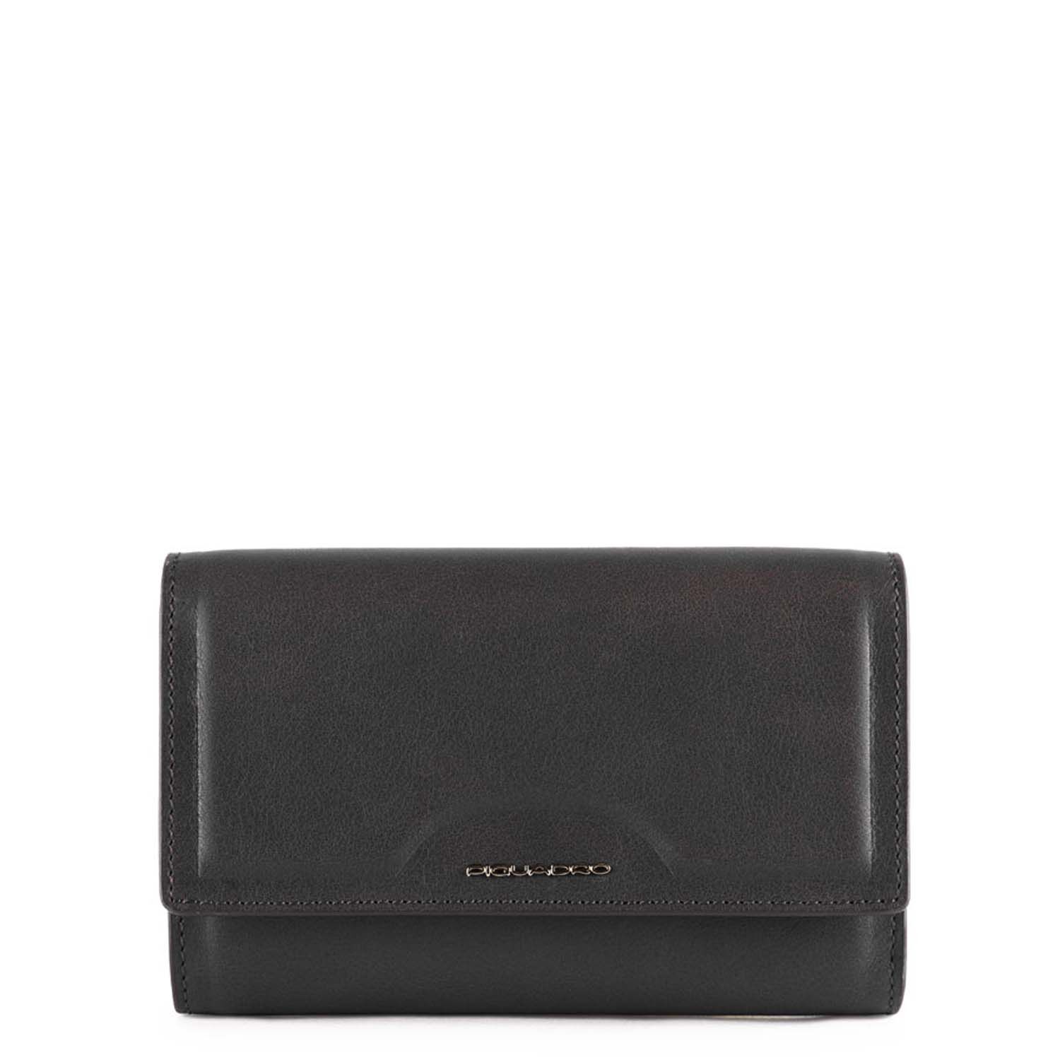 Piquadro Gea Damenbörse mit Kreditkartenfächern, RV-Münzfach