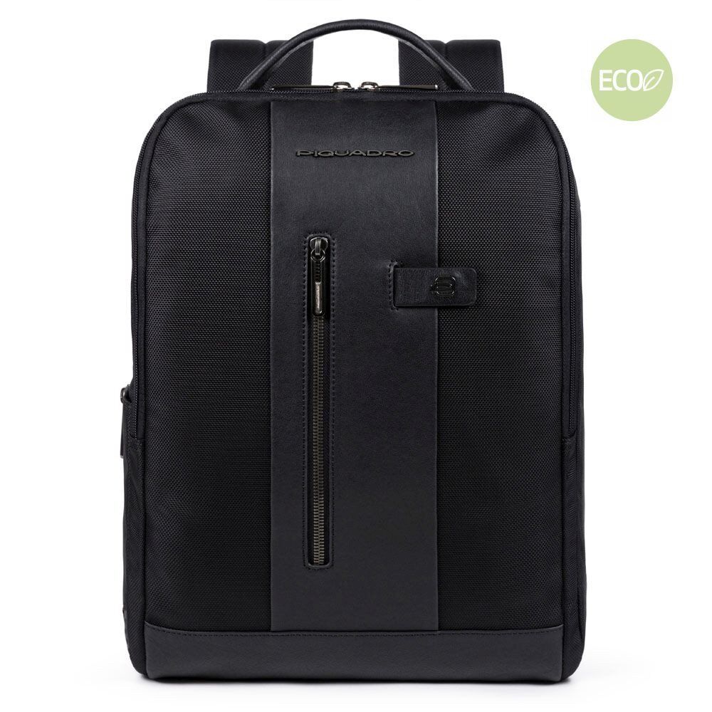 Piquadro Brief 2 Laptoprucksack 15,6" aus rezykliertem Stoff mit iPad Schwarz Piquadro Brief 2 Laptoprucksack 15,6" aus rezykliertem Stoff mit iPad Schwarz