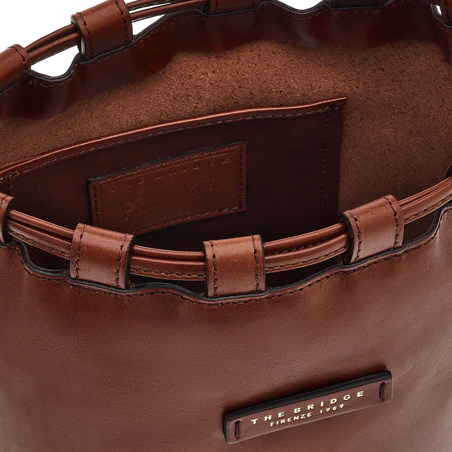 The Bridge Aurora Leder-Beuteltasche 23cm Braun /Gold