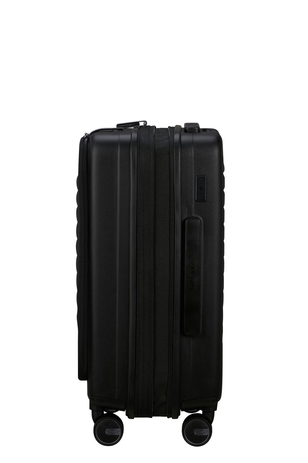 Samsonite Restackd EASY ACCESS Trolley mit 4 Rollen erweiterbar 55cm + GRATIS HOTELGUTSCHEIN Schwarz