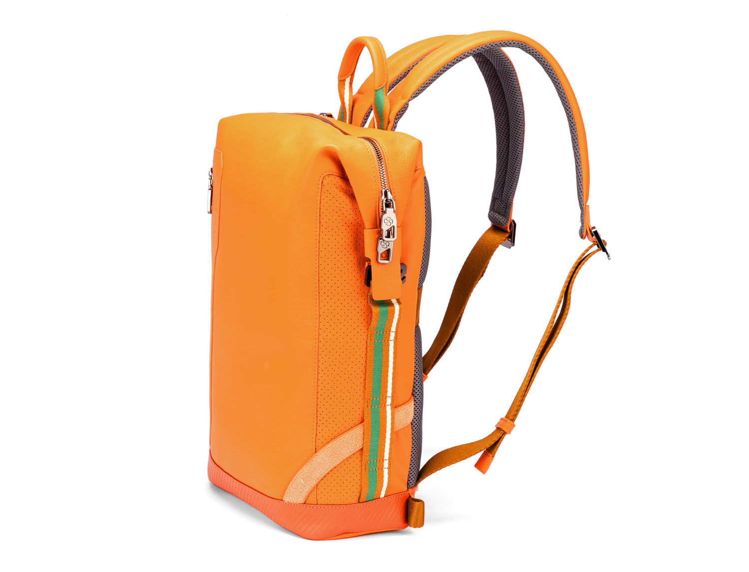 SCHARLAU Slackline RONJA Leder Rucksack für 13" Laptopfach Orange