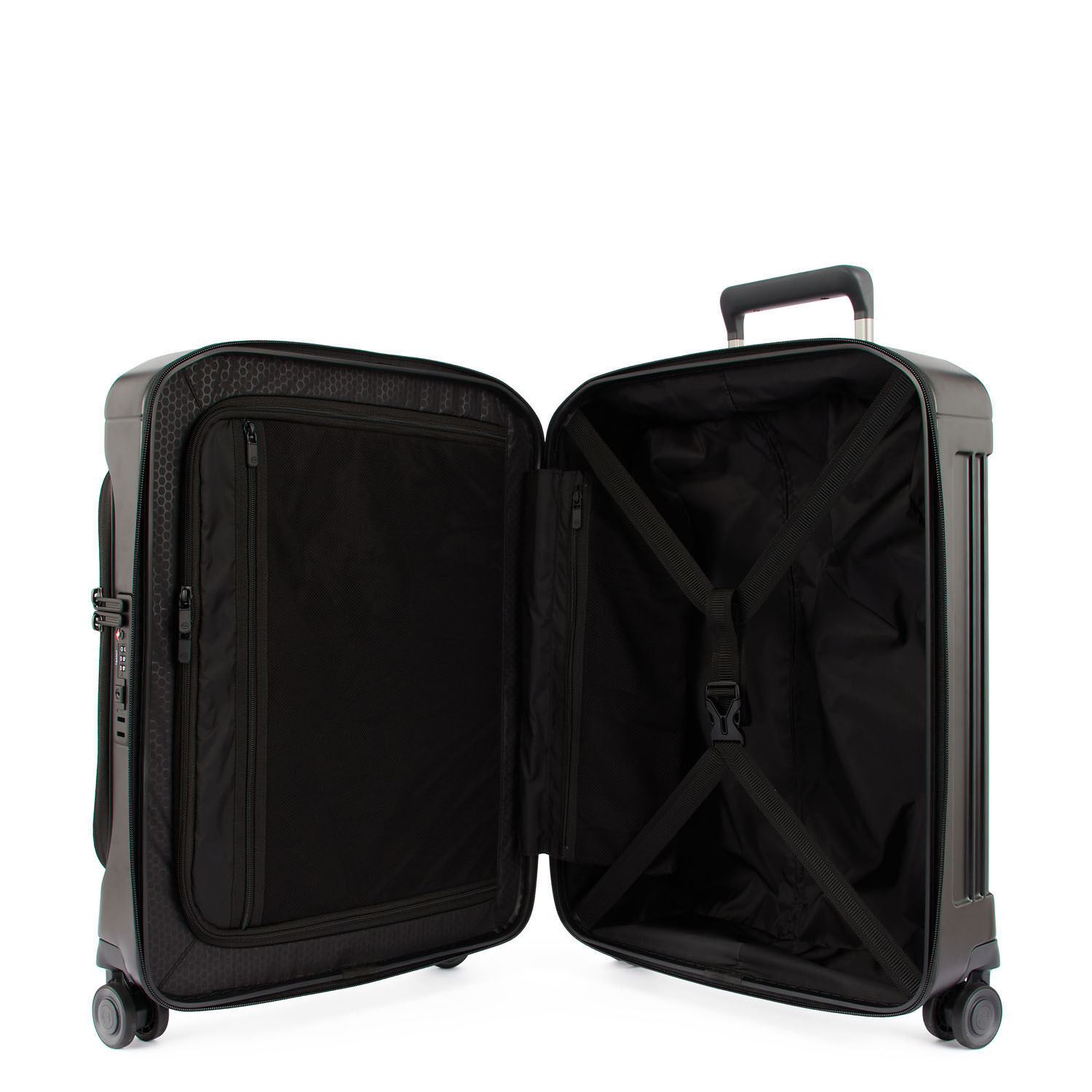 Piquadro PQ-Light Fast-check 4-rollen Laptop-Handgepäck-Trolley matt black Piquadro PQ-Light Fast-check 4-rollen Laptop-Handgepäck-Trolley matt black