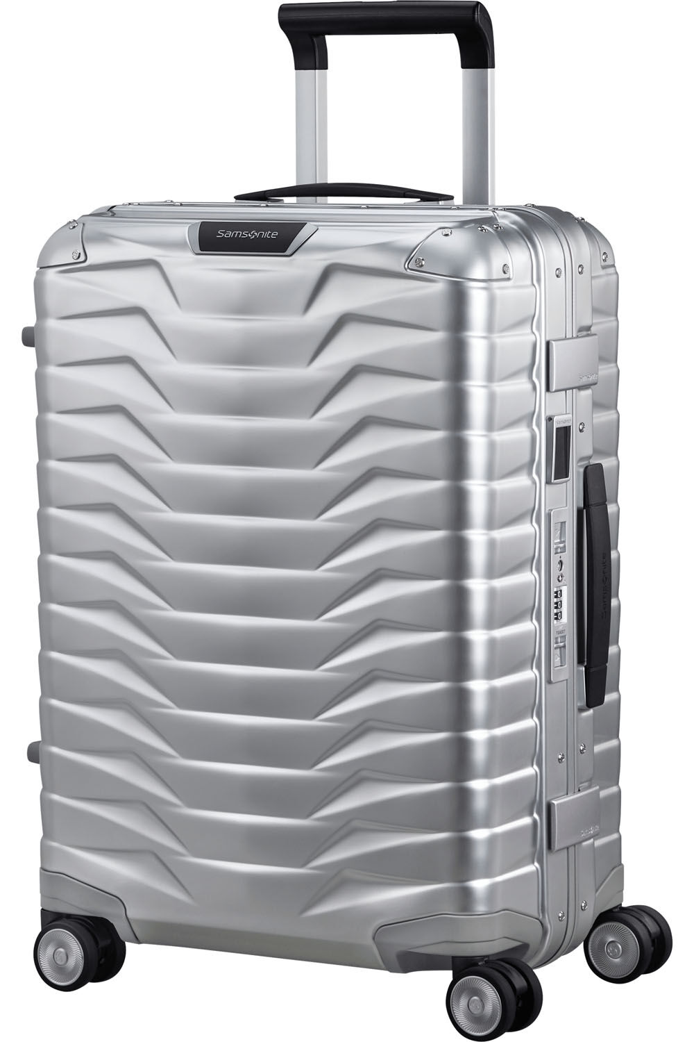 Samsonite Proxis Alu Trolley mit 4 Rollen 55cm + GRATIS HOTELGUTSCHEIN Aluminium