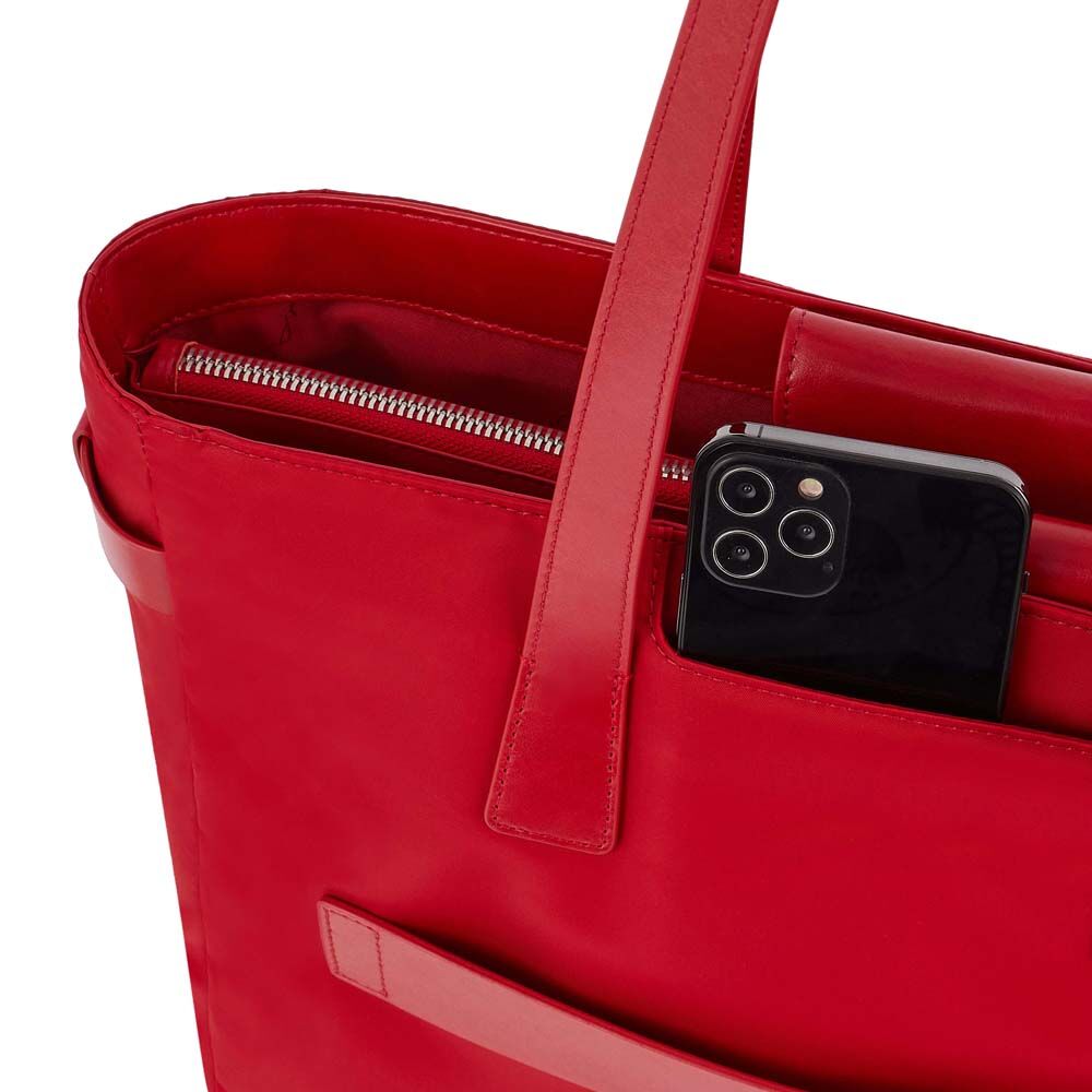 Piquadro PQ-RY Große Damenlaptoptasche 14" aus rezykliertem Stoff Rot
