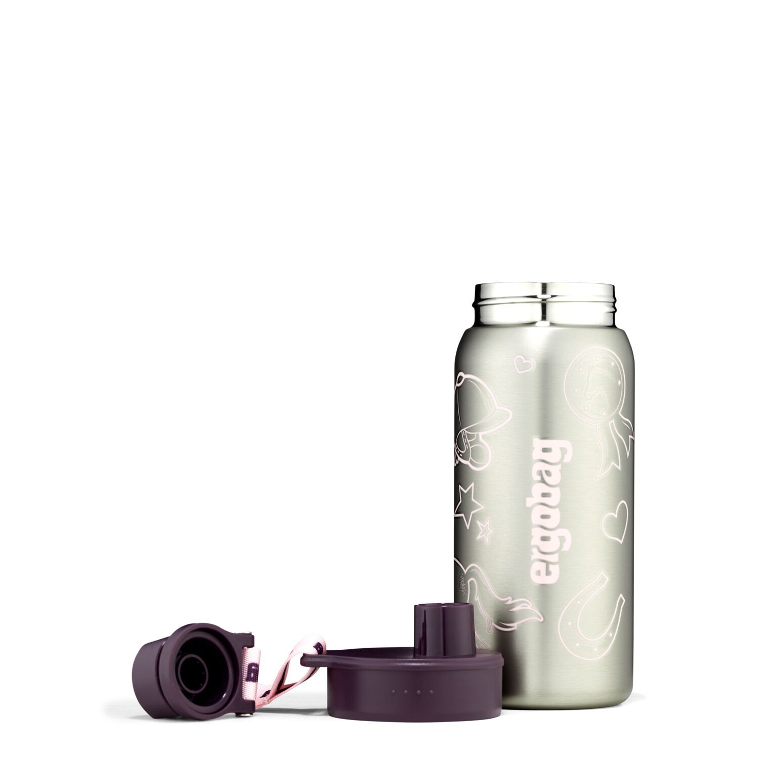 ergobag Schulzubehör Edelstahl Trinkflasche 500ml -2024 Lila