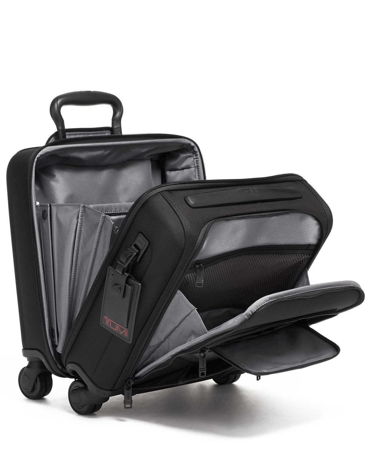 Tumi Alpha 3 Kompakte Aktentasche auf 4 Rollen (klein) + GRATIS HOTELGUTSCHEIN Black