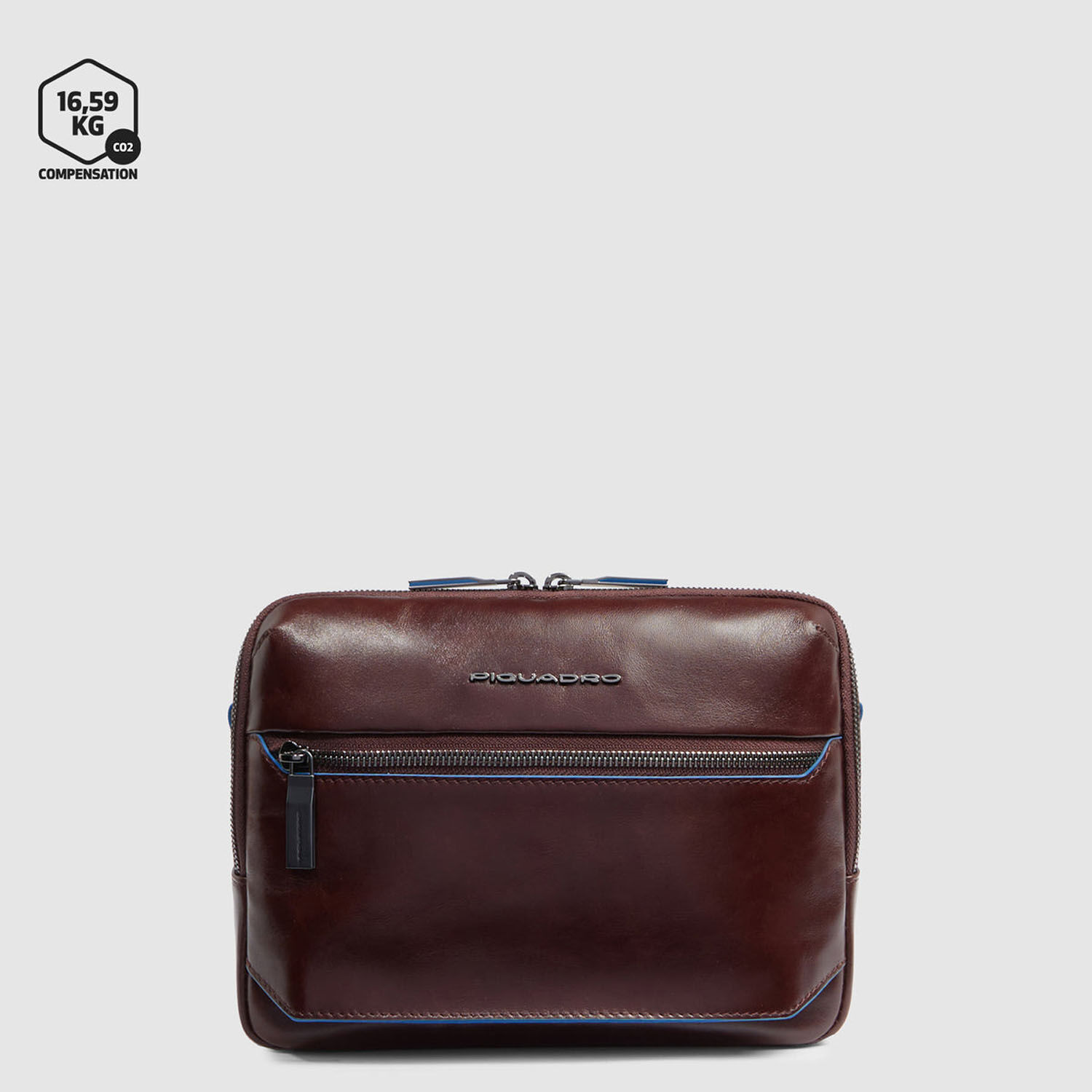 Piquadro Blue Square Leder-Umhängetasche Herren mit iPad®mini-Fach Mahagonibraun
