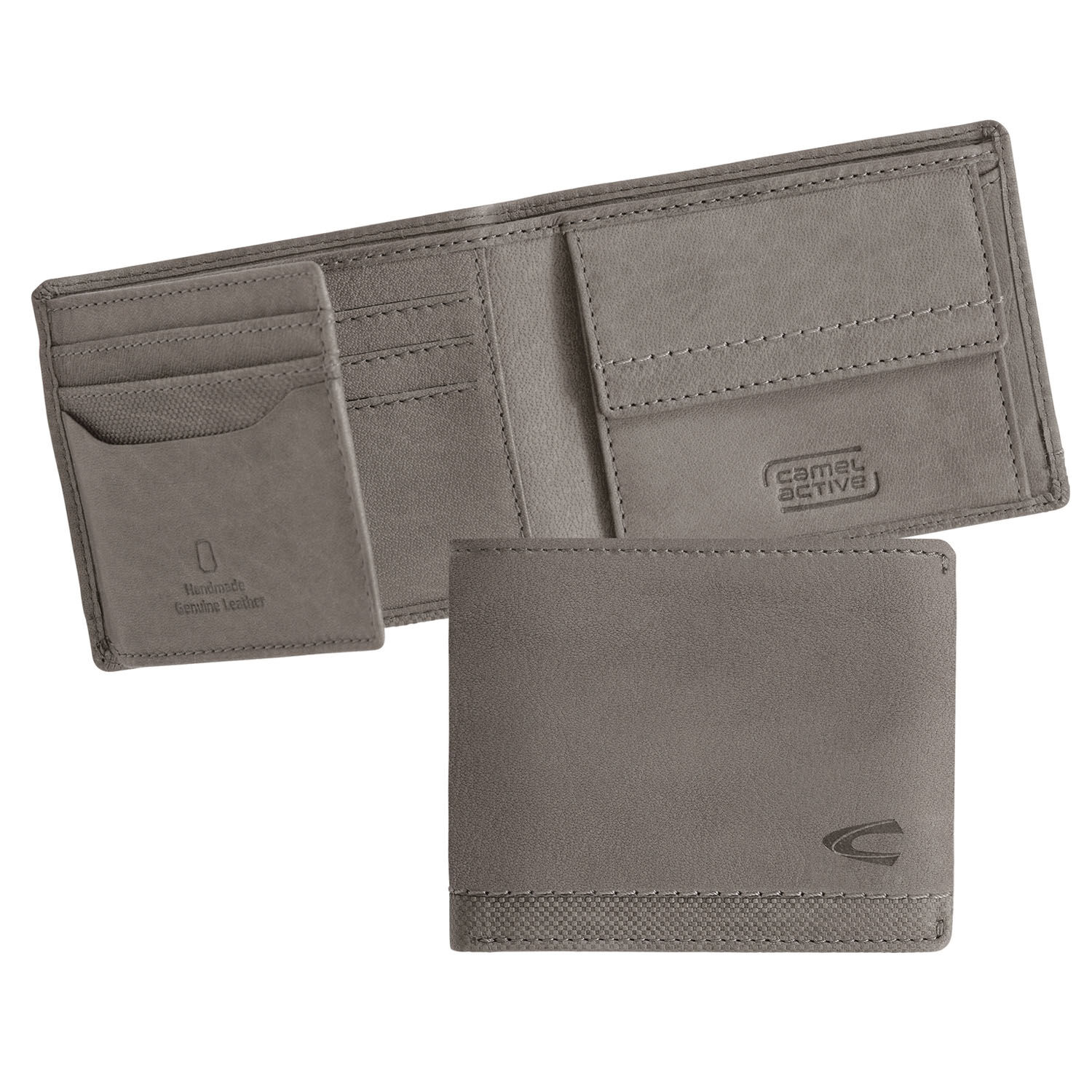 Camel Active Nimbus Jeans Geldbörse aus Leder mit RFID Safe Charcoal - grau