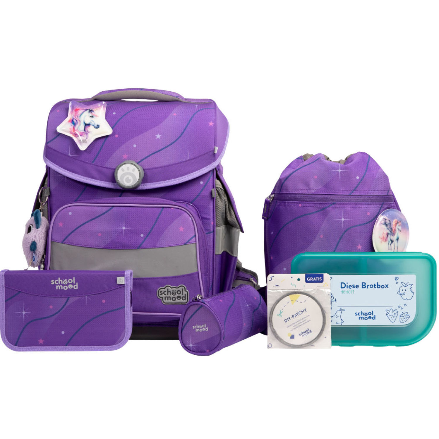School-Mood Timeless Pro 7-tlg. Schulranzenset Marie (Pegasus) 3824-30-130
