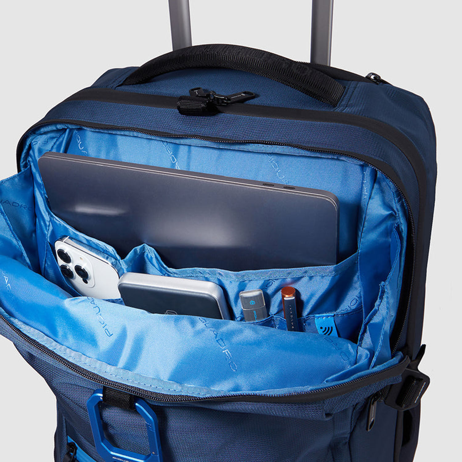 Piquadro Corner 2.0 Handgepäck 2-Rollen Koffer mit Laptopfach 17,3" Schwarz