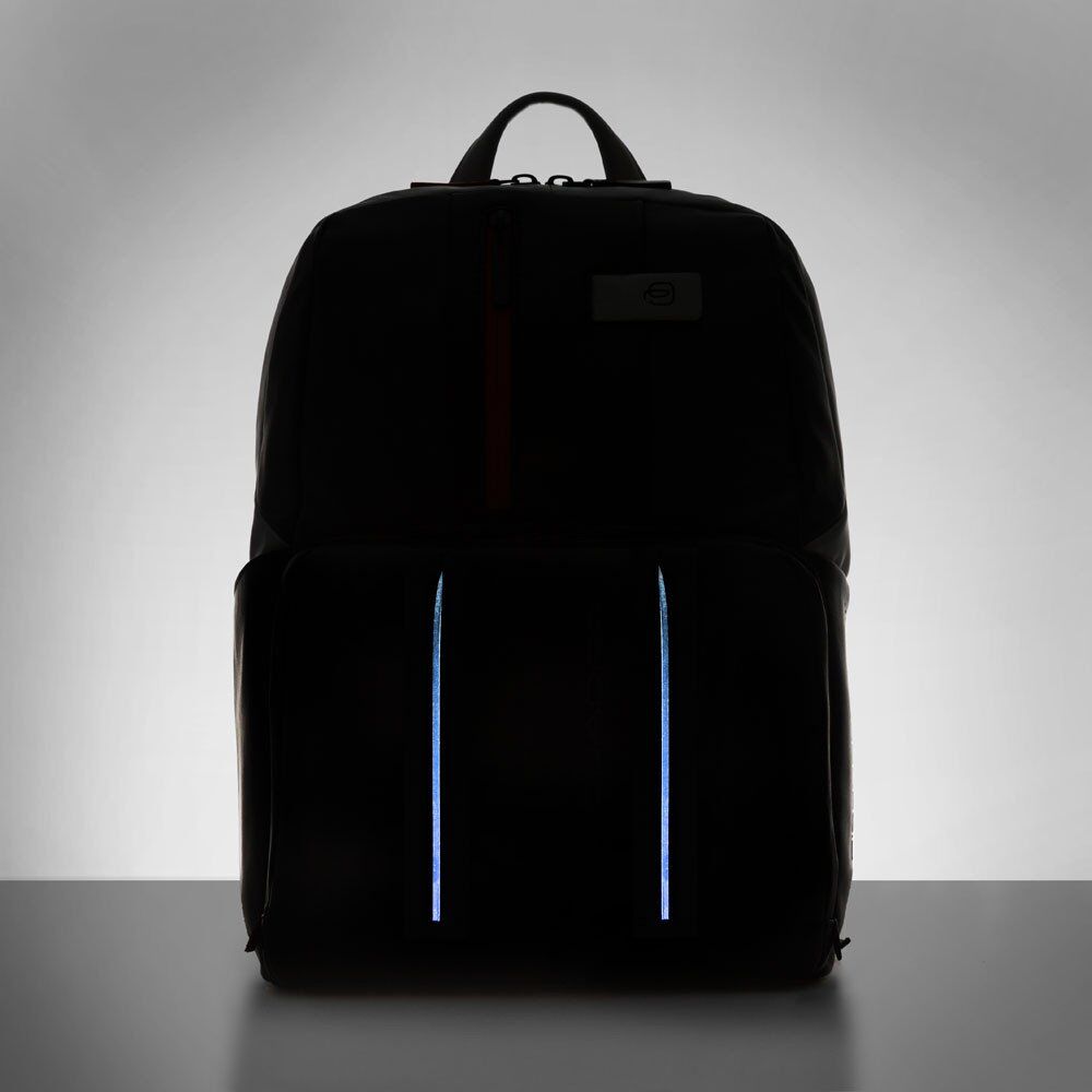Piquadro Urban Laptoprucksack mit iPad®-Fach, LED-Licht Grau/Schwarz