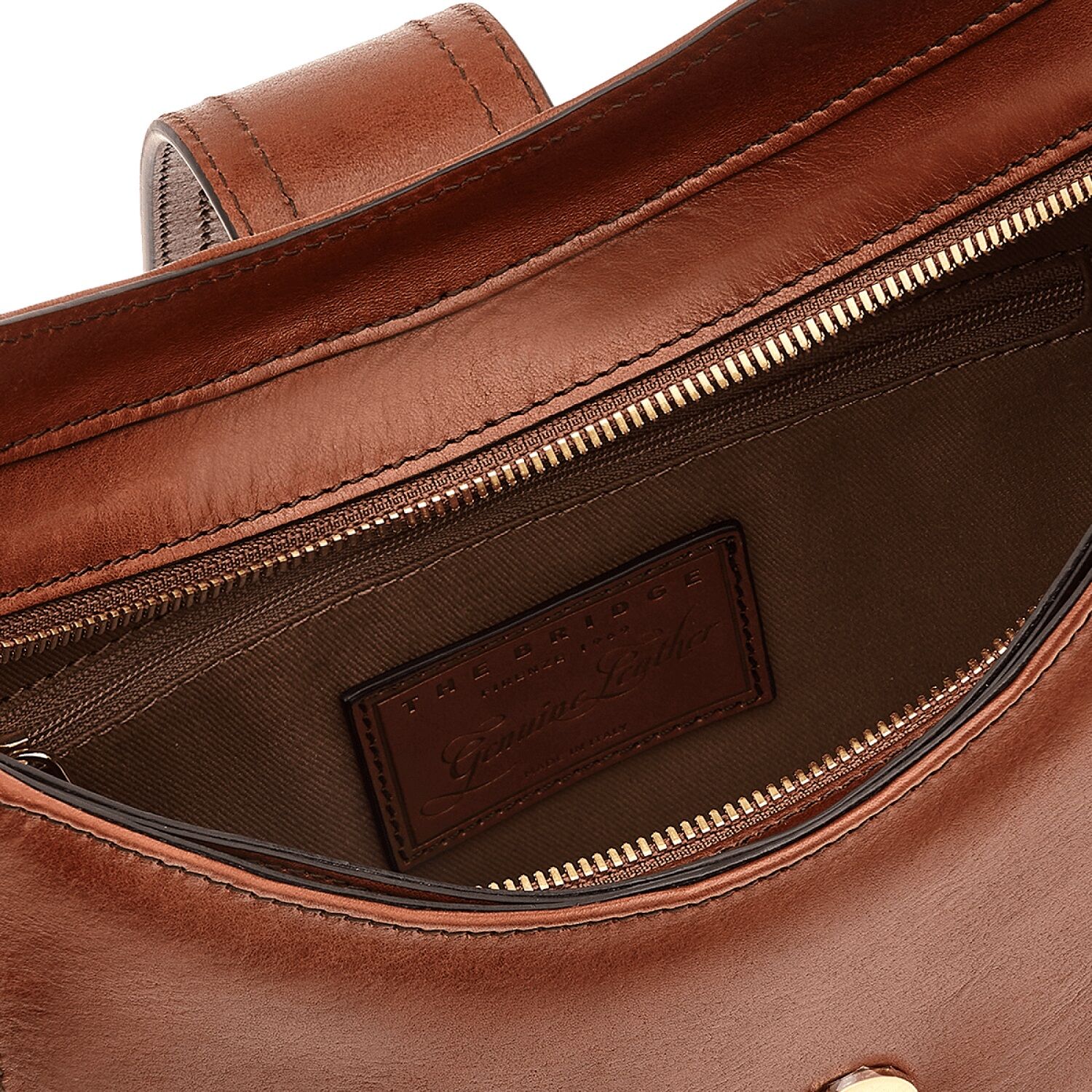 The Bridge Lavinia HOBO Leder-Handtasche Braun/Gold