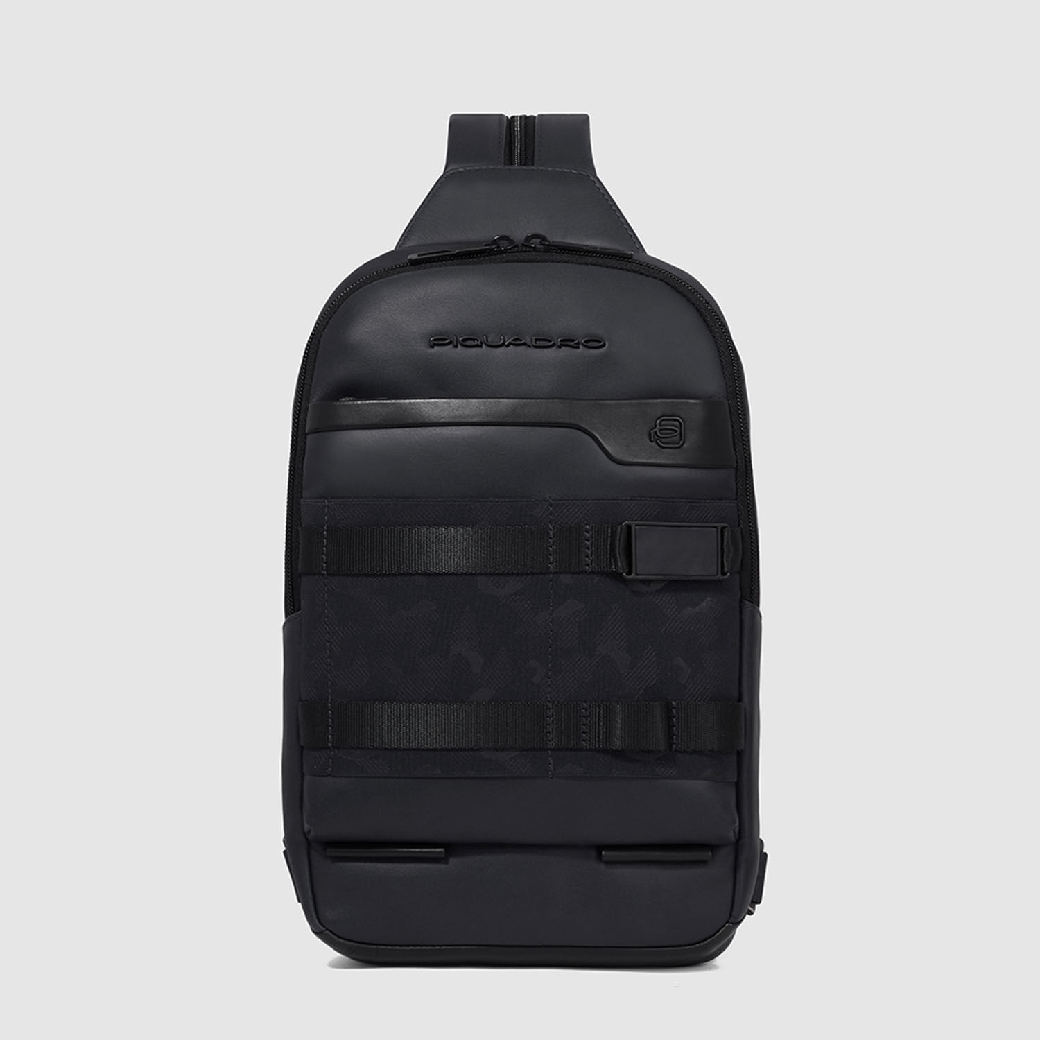 Piquadro FXP Modulare Leder-Umhängetasche für iPad® Schwarz