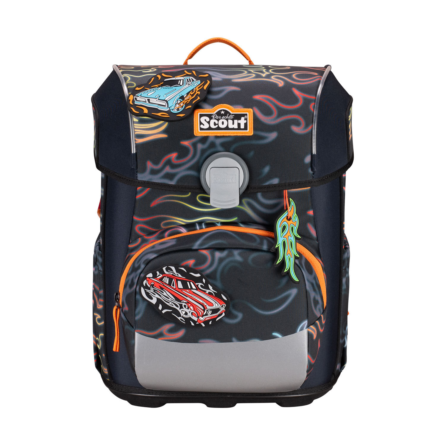 Scout Neo Exklusiv Safety Light Schulranzen-Set 5-teilig Flames
