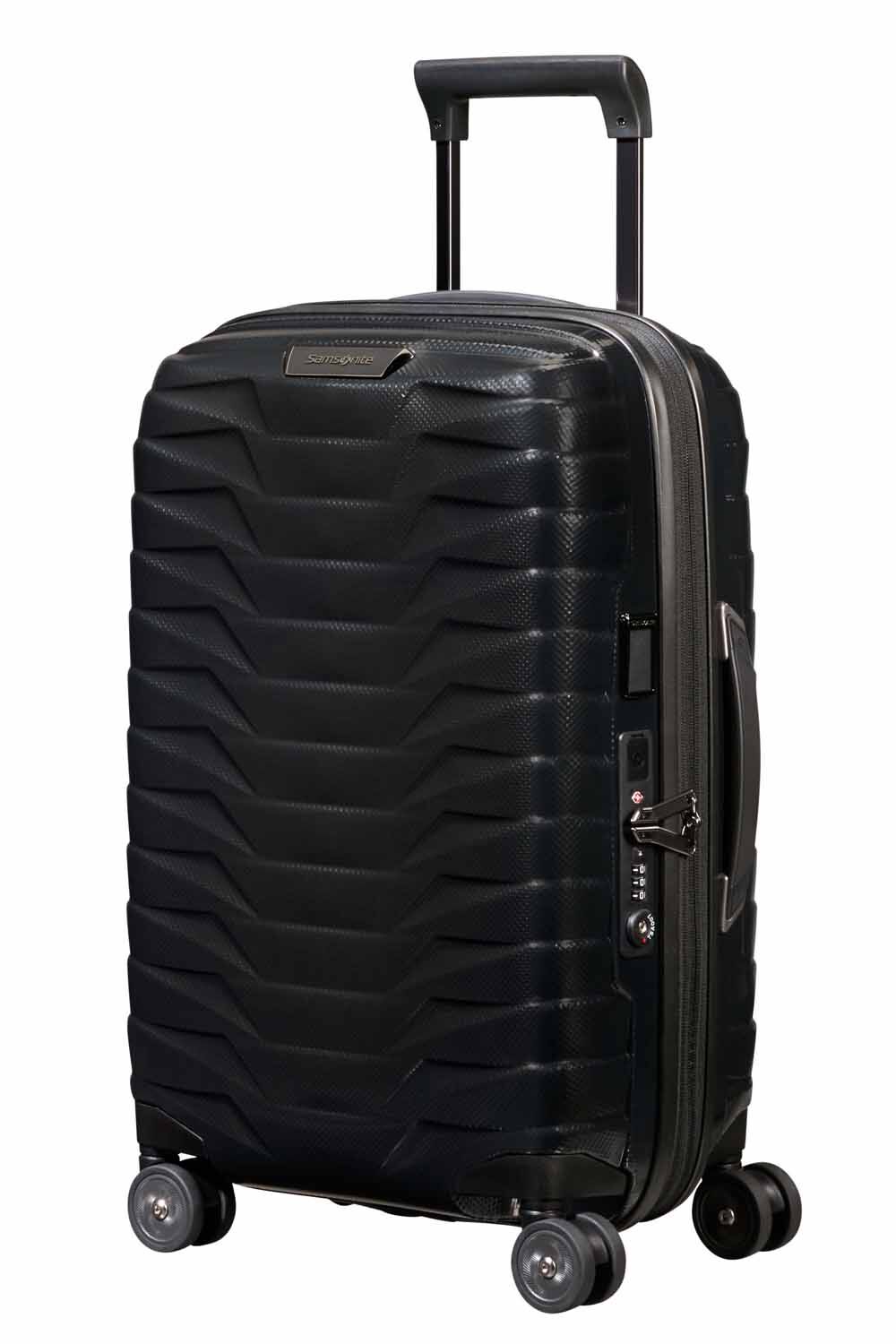 Samsonite Proxis Trolley mit 4 Rollen erweiterbar 55cm (23/26cm) + GRATIS HOTELGUTSCHEIN Schwarz