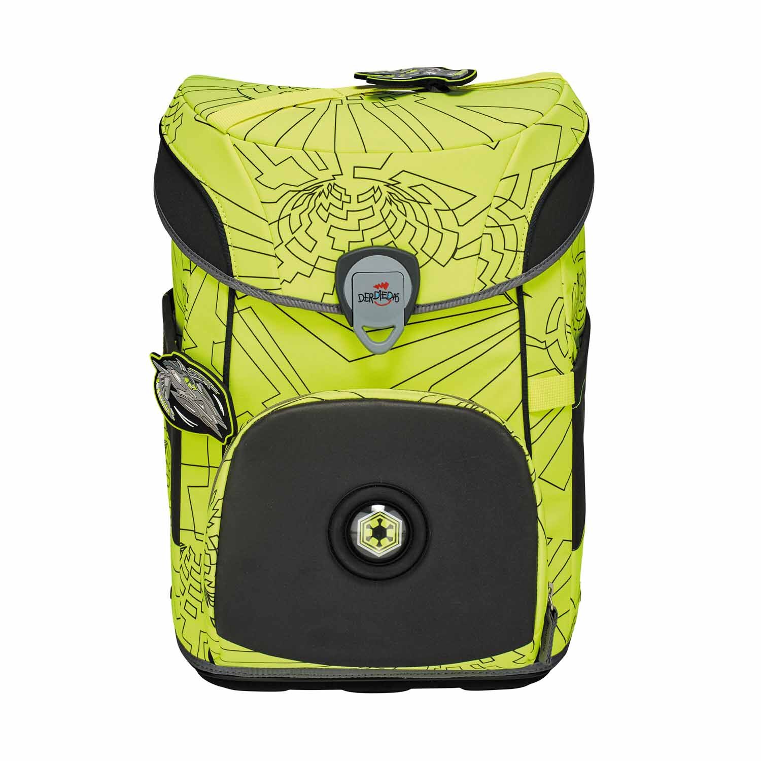 DerDieDas ErgoFlex EASY "Superflash" Schulrucksack-Set 5-teilig mit Sportbeutel Neon Fighter