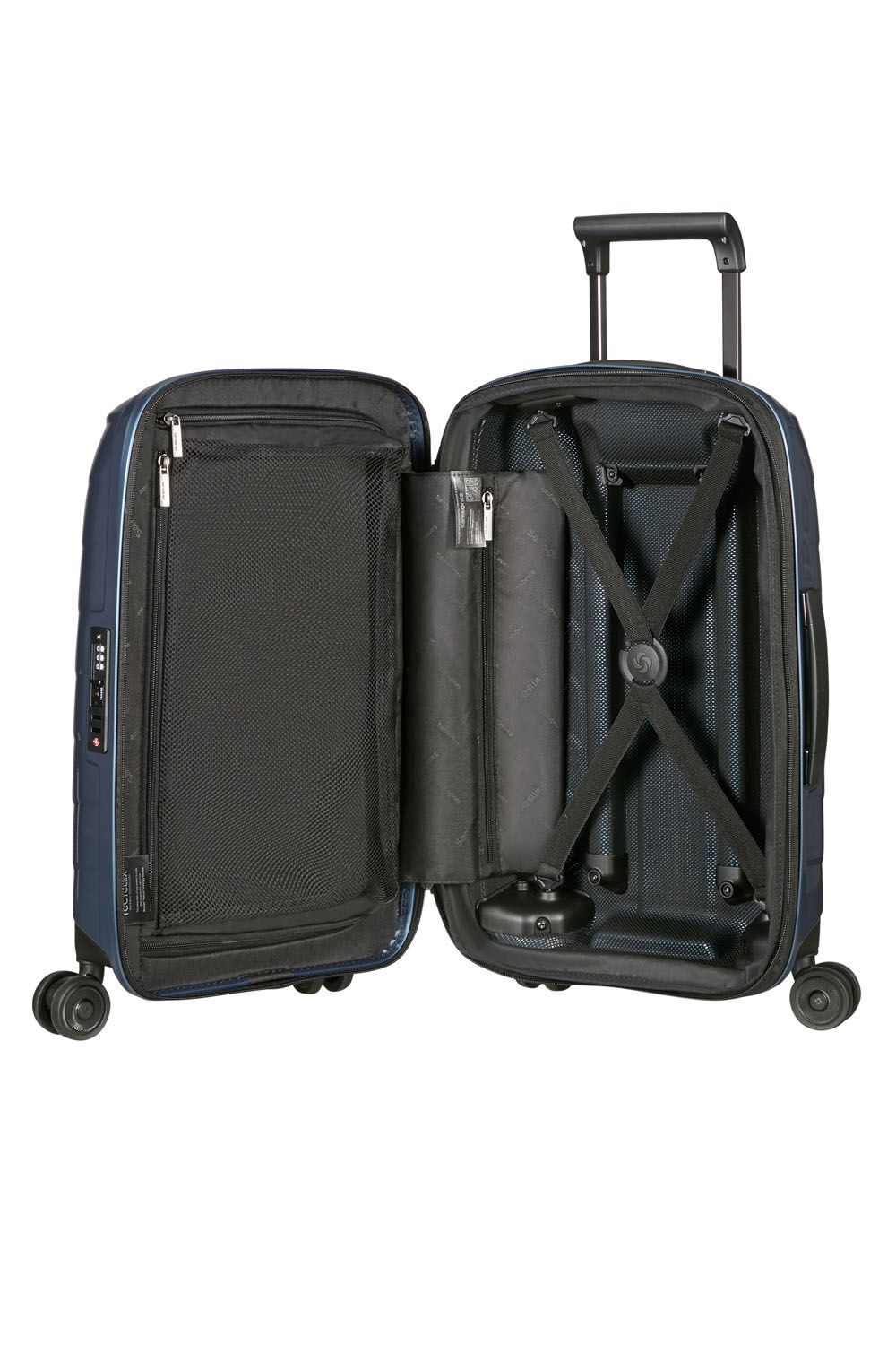 Samsonite Attrix Trolley mit 4 Rollen erweiterbar 55cm (20/23cm) Steel Blue