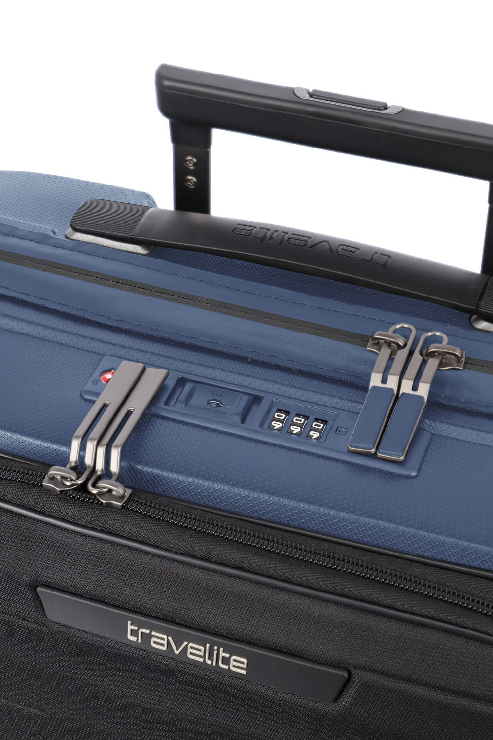 Travelite Mooby Trolley S mit Vortasche, 4-Rollen Marine