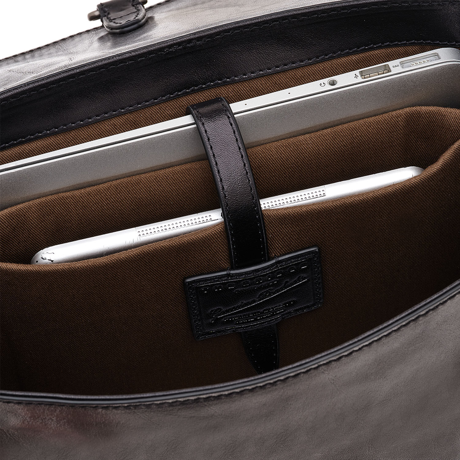 The Bridge Alberto Leder-Rucksack Schwarz/Ruthenium