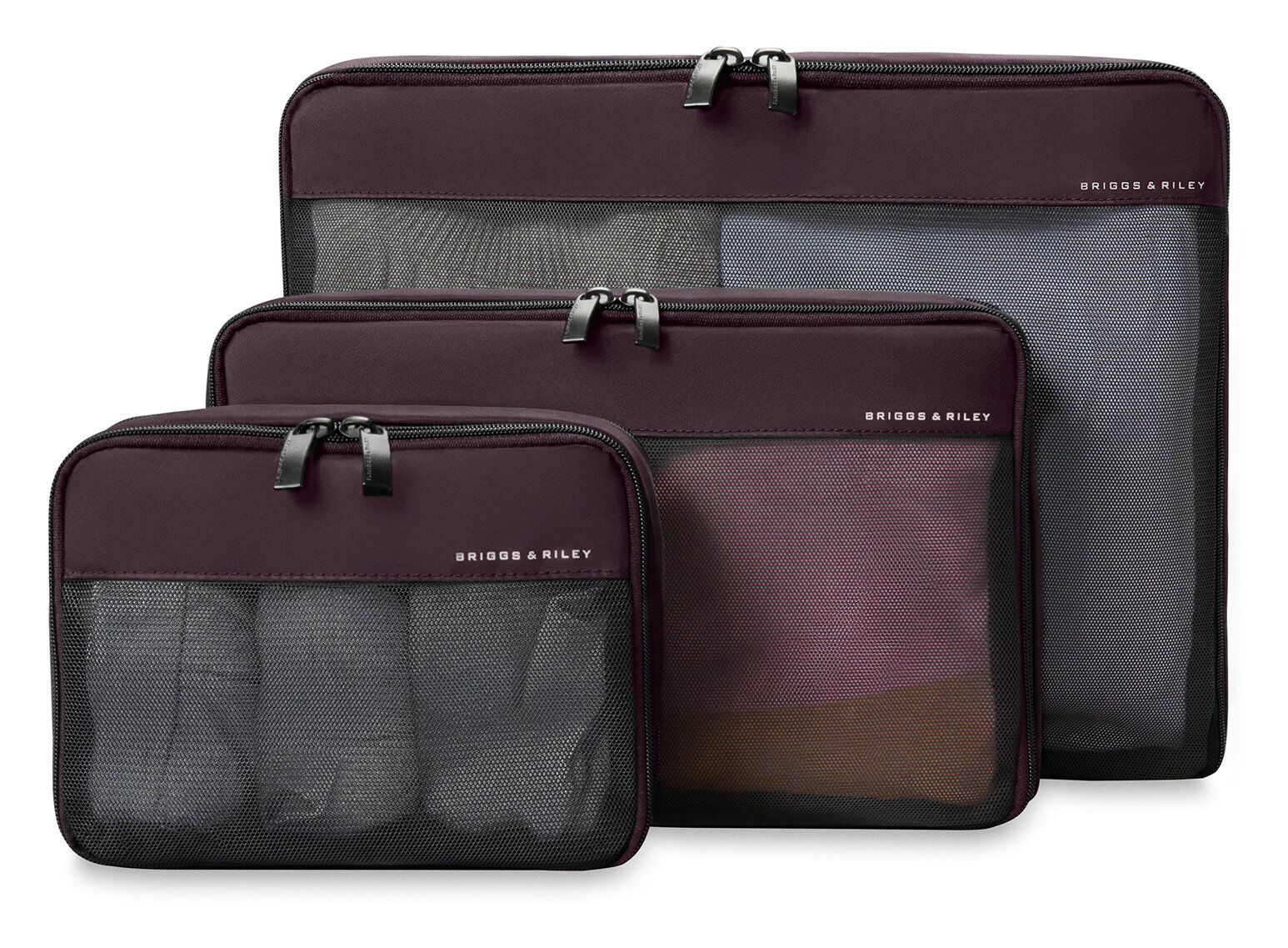 Briggs & Riley Travel Essentials Check In Packing Cube 3-teilige Set Plum