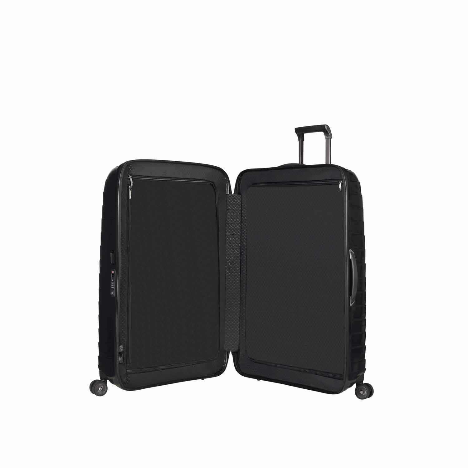 Samsonite Proxis Trolley mit 4 Rollen 81cm + GRATIS HOTELGUTSCHEIN Schwarz