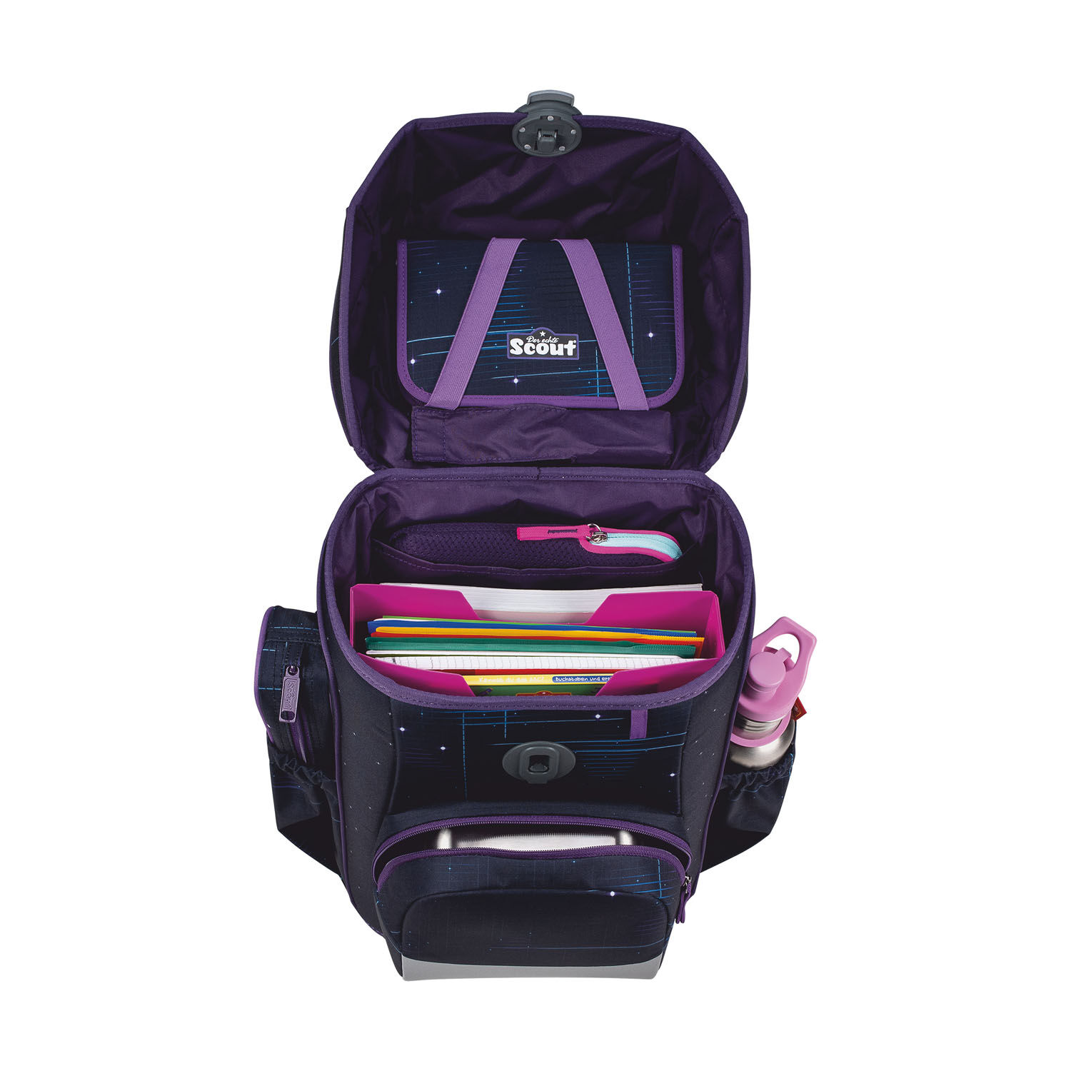 Scout Neo Exklusiv Safety Light Schulranzen-Set 5-teilig Spooky Starlight Scout Neo Exklusiv Safety Light Schulranzen-Set 5-teilig Spooky Starlight