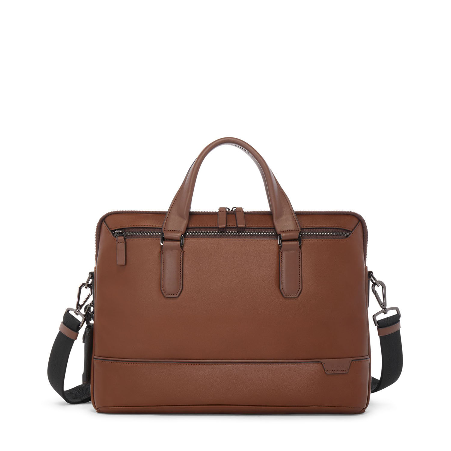 Tumi Harrison Sycamore Dünne Aktentasche aus Leder mit Laptopfach 14" Cognac