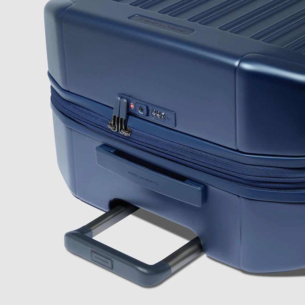 Piquadro PQ Light Mittelgroßer Trolley mit 4-Rollen, erweiterbar4 Rollen Mattblau