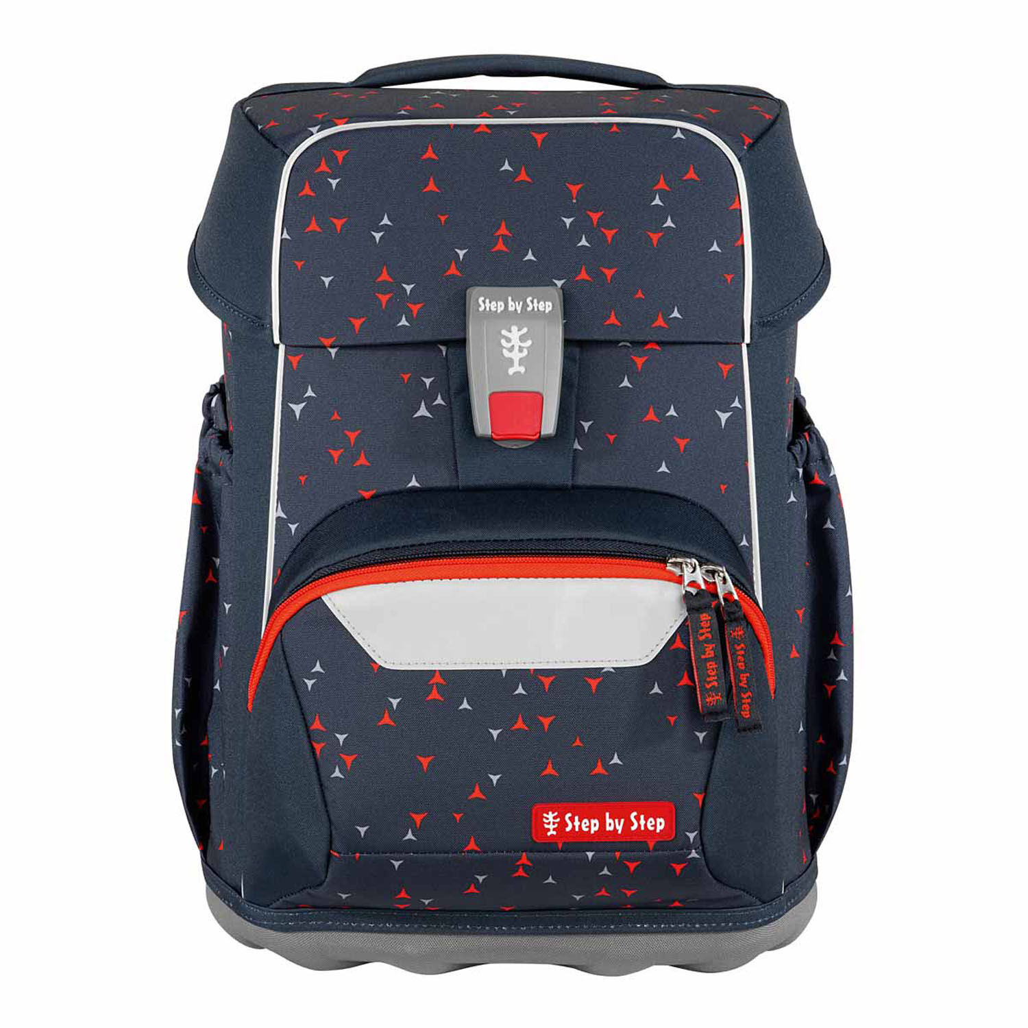 Step by Step BASIS Schulranzen 4-teiliges Set Anthrazit Triangles