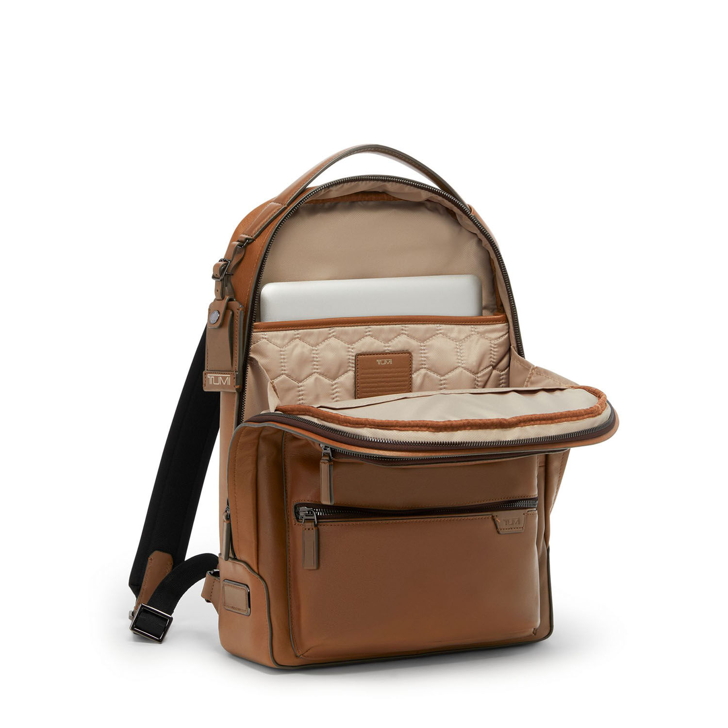 Tumi Harrison Bradner Leder-Rucksack mit Laptopfach 14" + GRATIS HOTELGUTSCHEIN Cognac