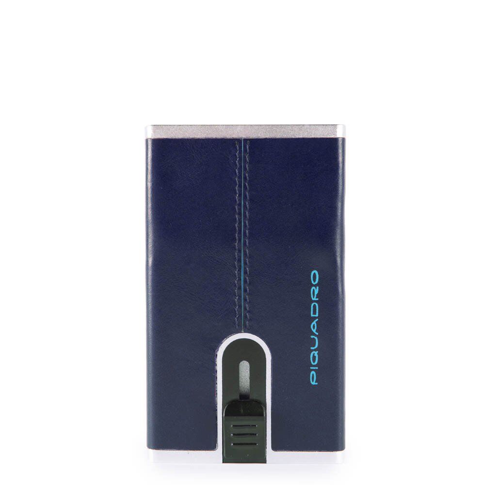 Piquadro Blue Square Kreditkartenetui mit Schiebesystem und RFID-Blocker Nachtblau