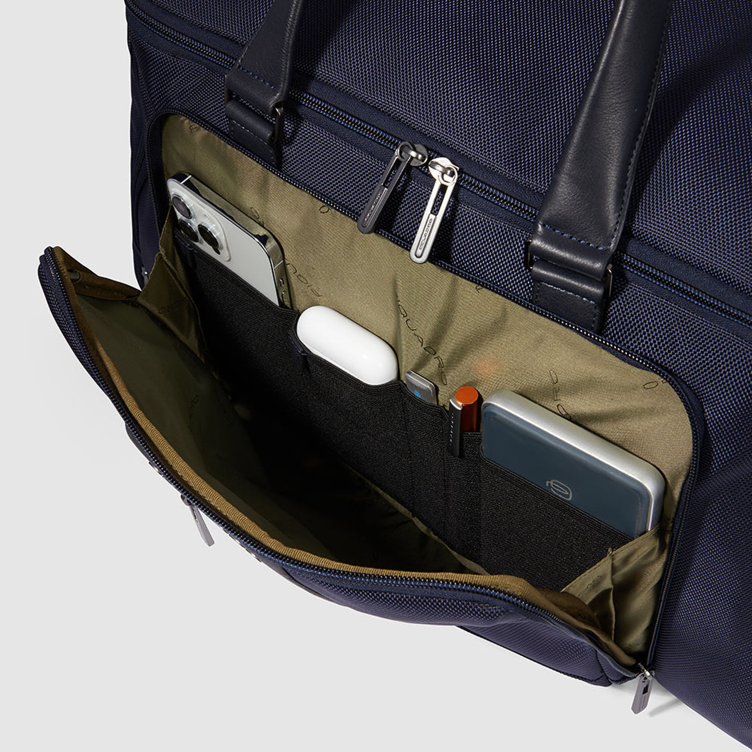 Piquadro Brief Gym/Business Tasche, als Rucksack tragbar Blau